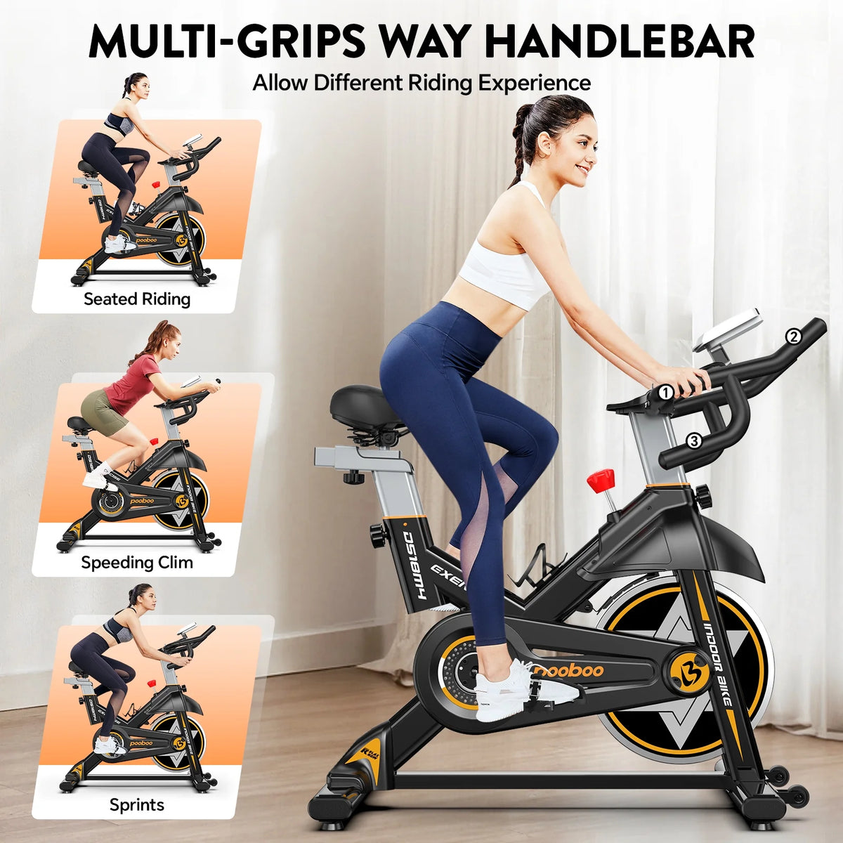 LNOW Commercial Built - in Bluetooth Fan Exercise Bike, Adjustable Air Resistance with Dual - Product image 19