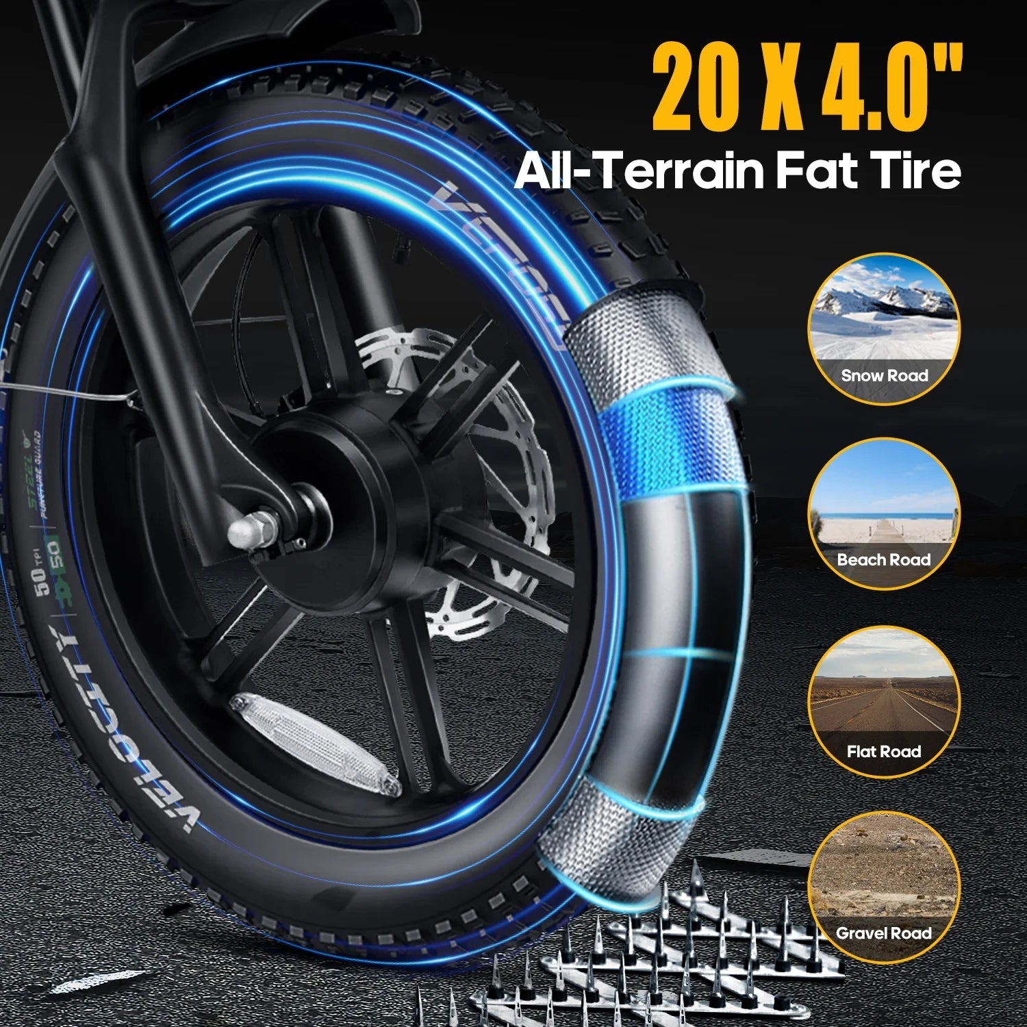 Wallke H9 AWD 3200W Dual Motor Electric Bike for Adult, 82ah 48V Dual Battery Long Range E - Bicycle, 31 - Product image 20