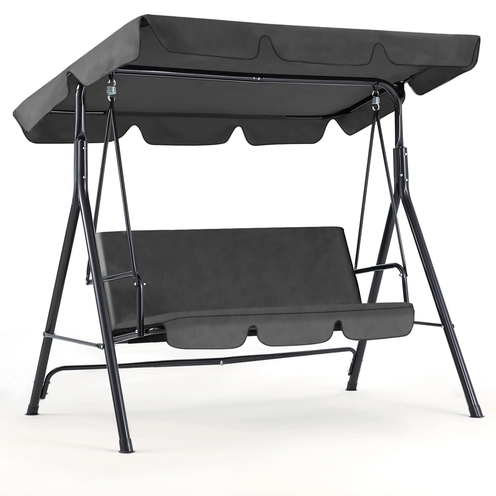 AECOJOY 3-Seat Outdoor Patio Swing Chair, Gray