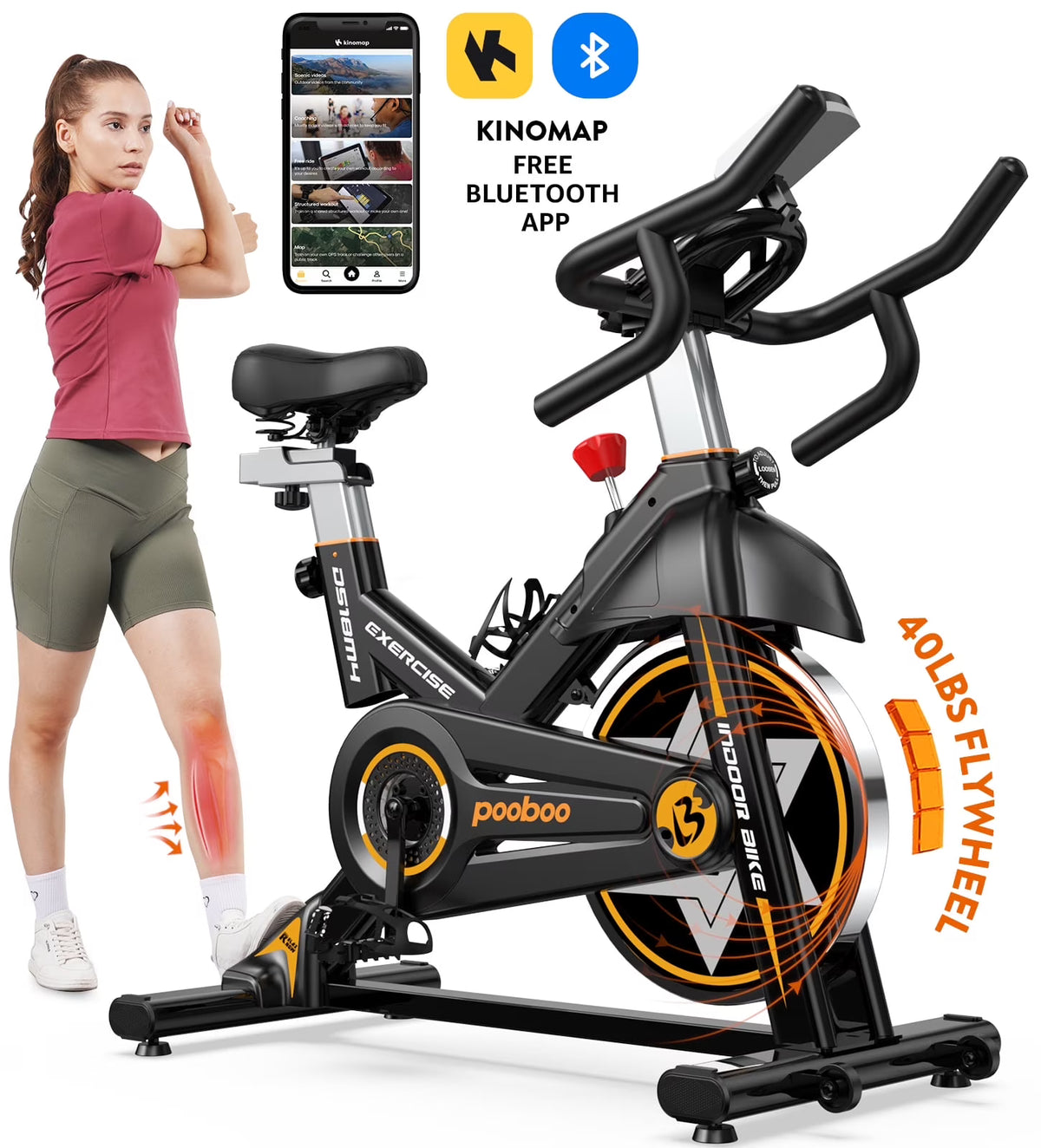 LNOW Commercial Built - in Bluetooth Fan Exercise Bike, Adjustable Air Resistance with Dual - Product image 3