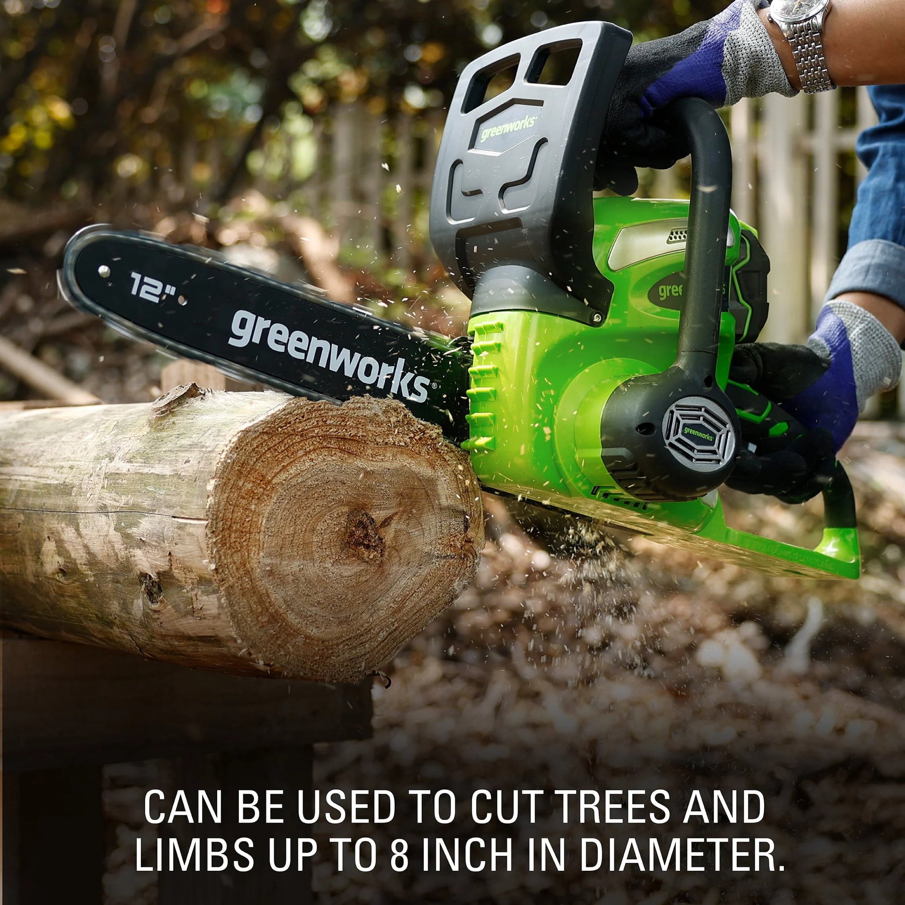 Greenworks 40V 12" Cordless Chainsaw with 2.0 Ah Battery & Charger, 20262 - Product image 6