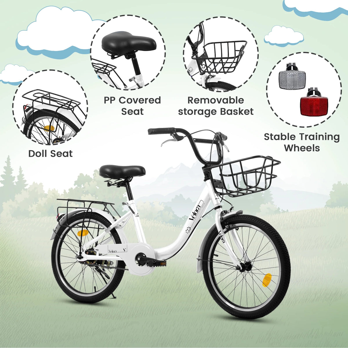 20 in Kids Bike for Boys Girls, 1 Speed Children Bicycle with Basket, Rear Seat, Chain Guard - Product image 30