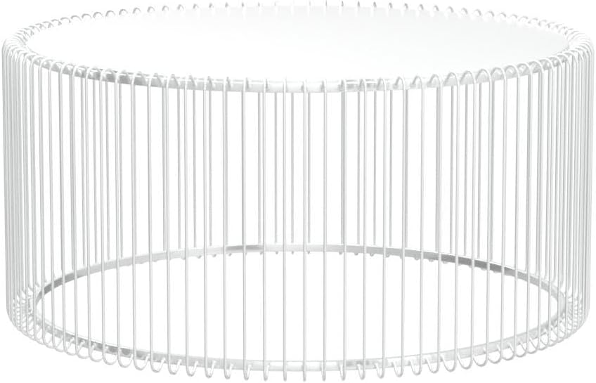 Kare Design Wire coffee tables, silver/mirror, round, steel, glass, living room coffee table set of 2, furniture, living room table, bedroom, Ø70cm, Ø60cm