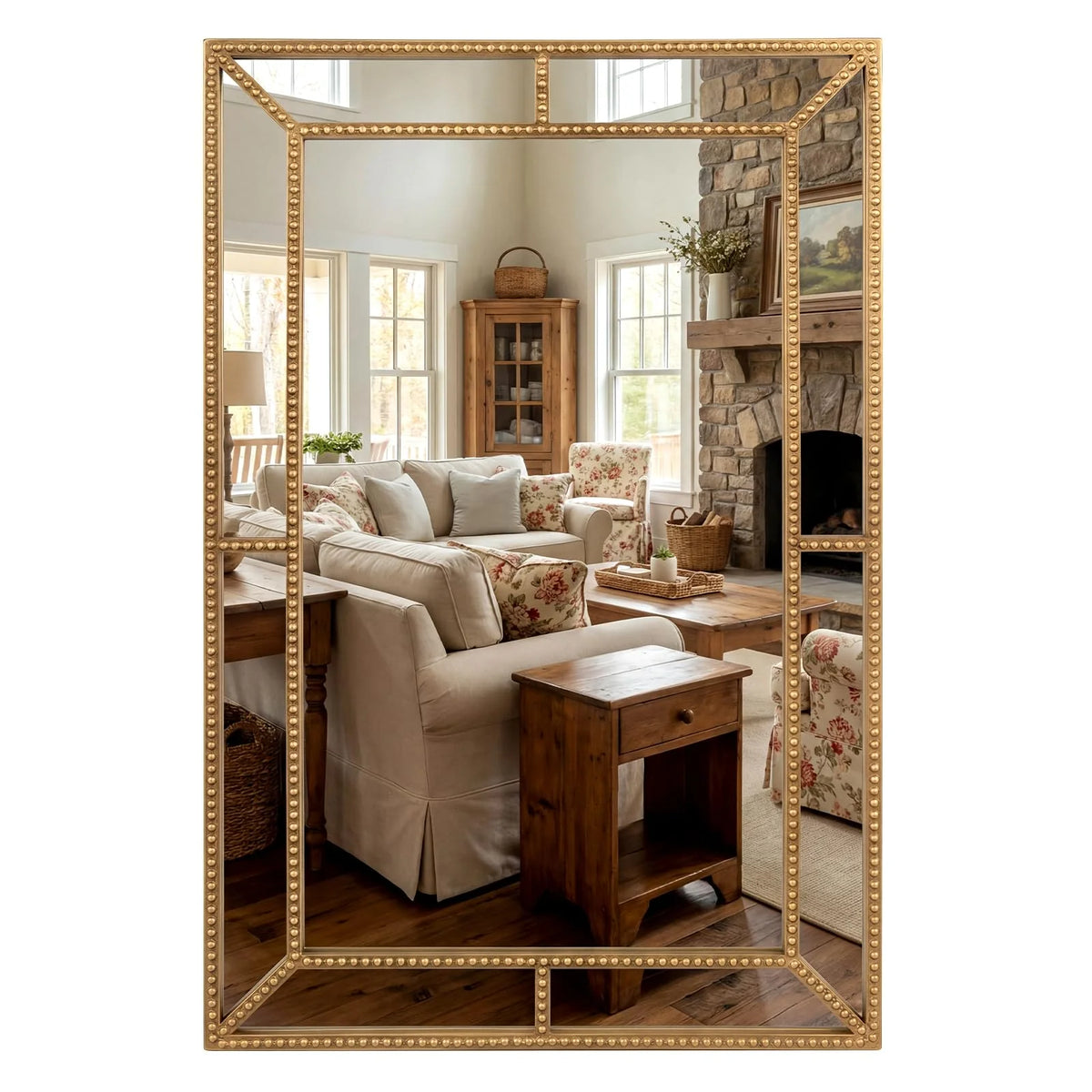Tangkula 36" x 24" Gold Arched Wall Mirror (Rectangle)