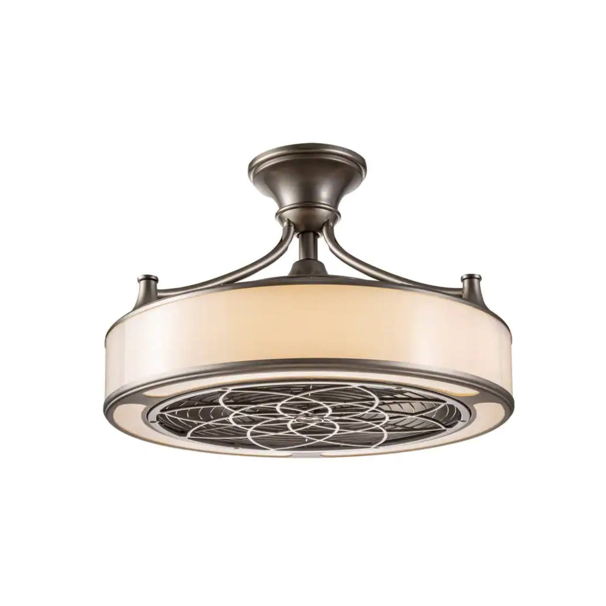 Home Decorators Collection Windara 22 in. LED Indoor/Covered Outdoor Brushed Nickel Ceiling Fan with Light - Product image 1