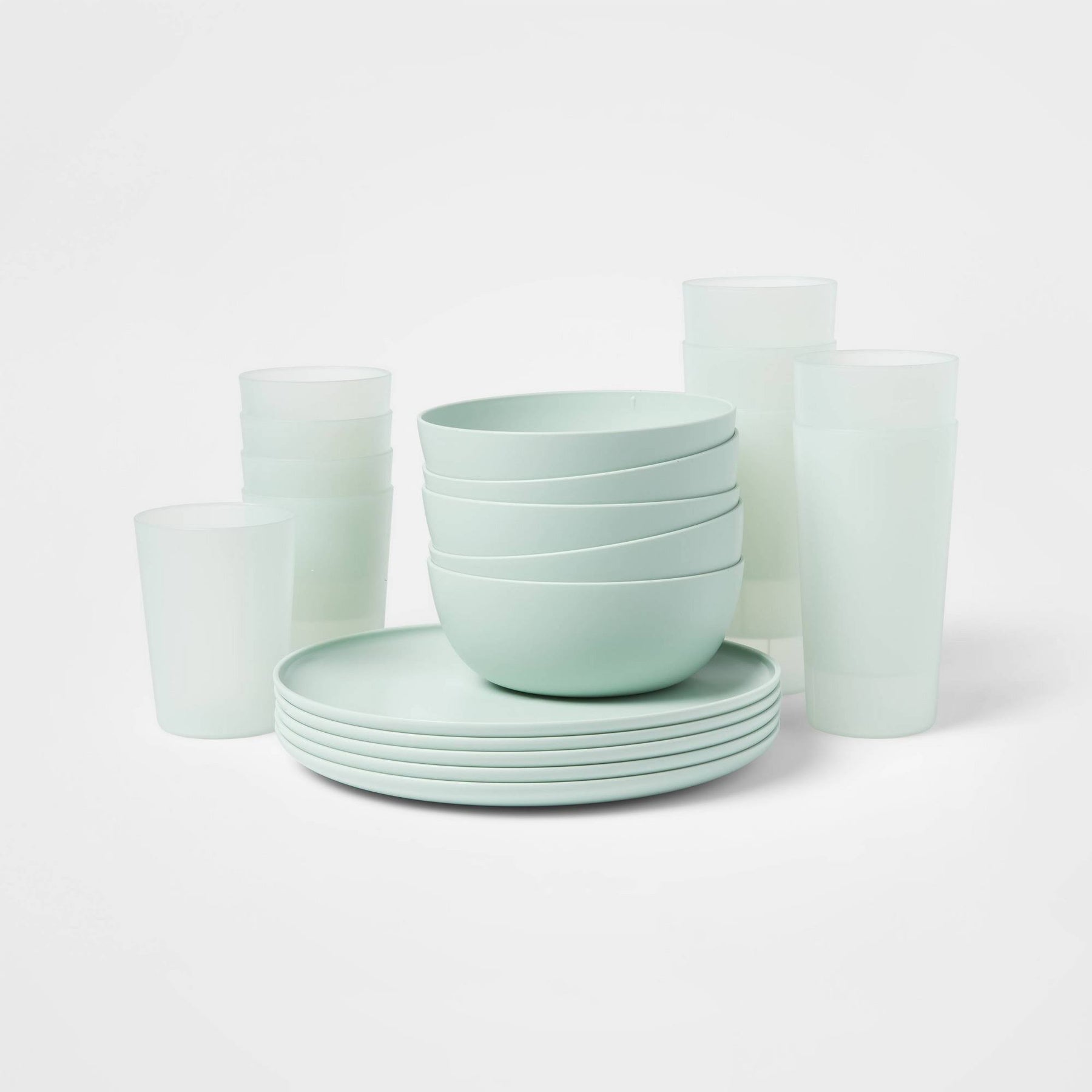 20pc Plastic Dinnerware Set Green - Room Essentials - Product image 1