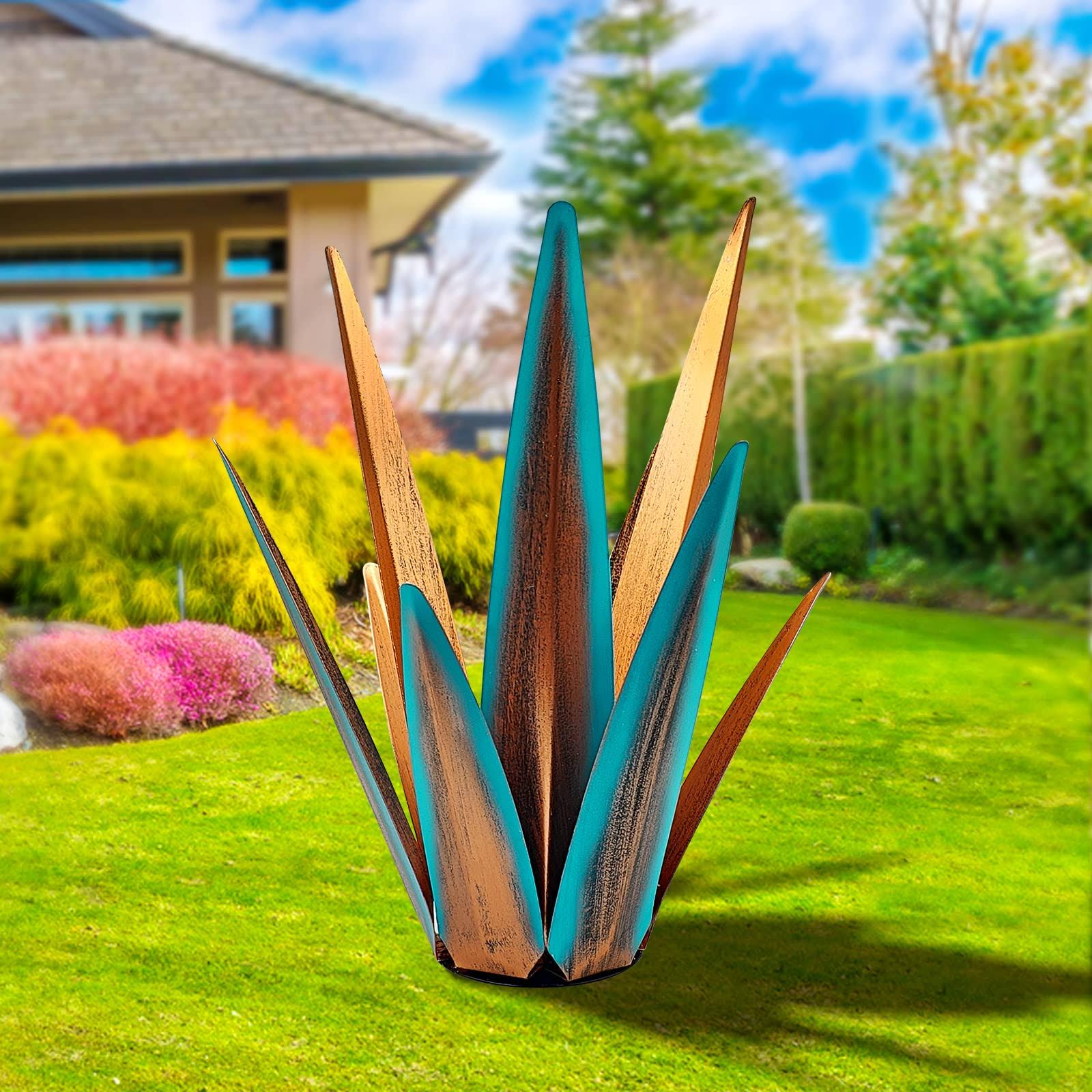 KODIBO Large Tequila Rustic Sculpture, Rustic Metal Agave Plants for Outdoor Patio Yard - Product image 1