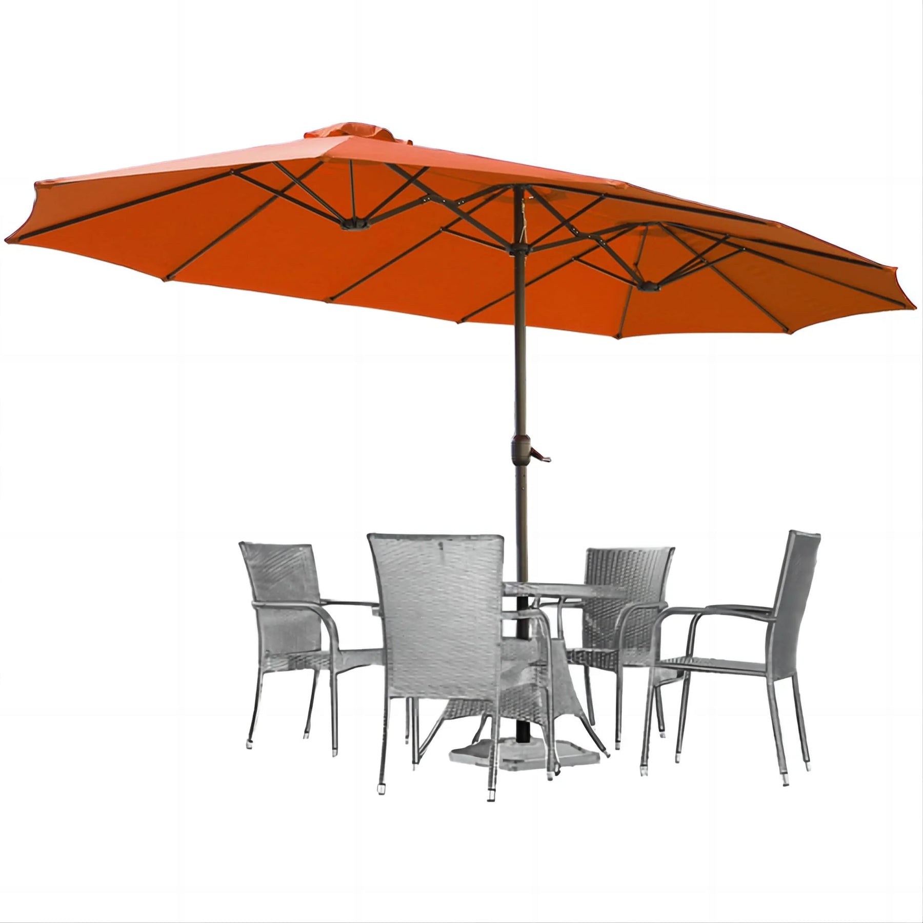 AECOJOY 15x9ft Double-Sided Patio Umbrella, Orange - Product image 1