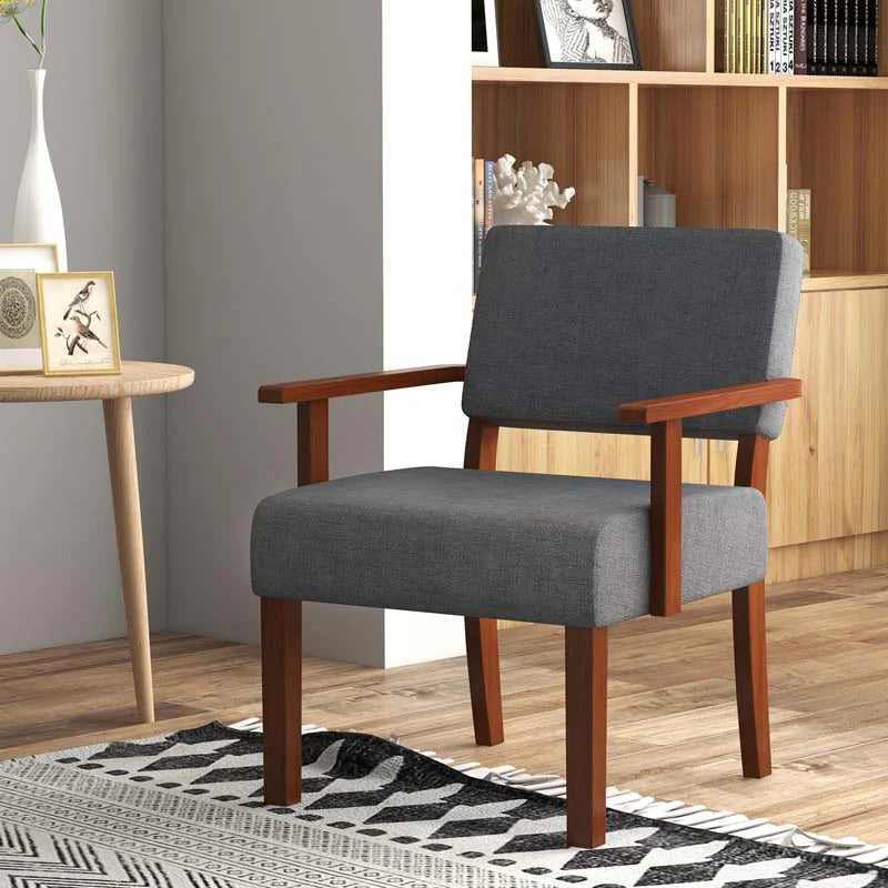 Modern Accent Chair Linen Armchair with Rubber Wood Frame, Mid Century Upholstered Reading Chair for - Product image 10