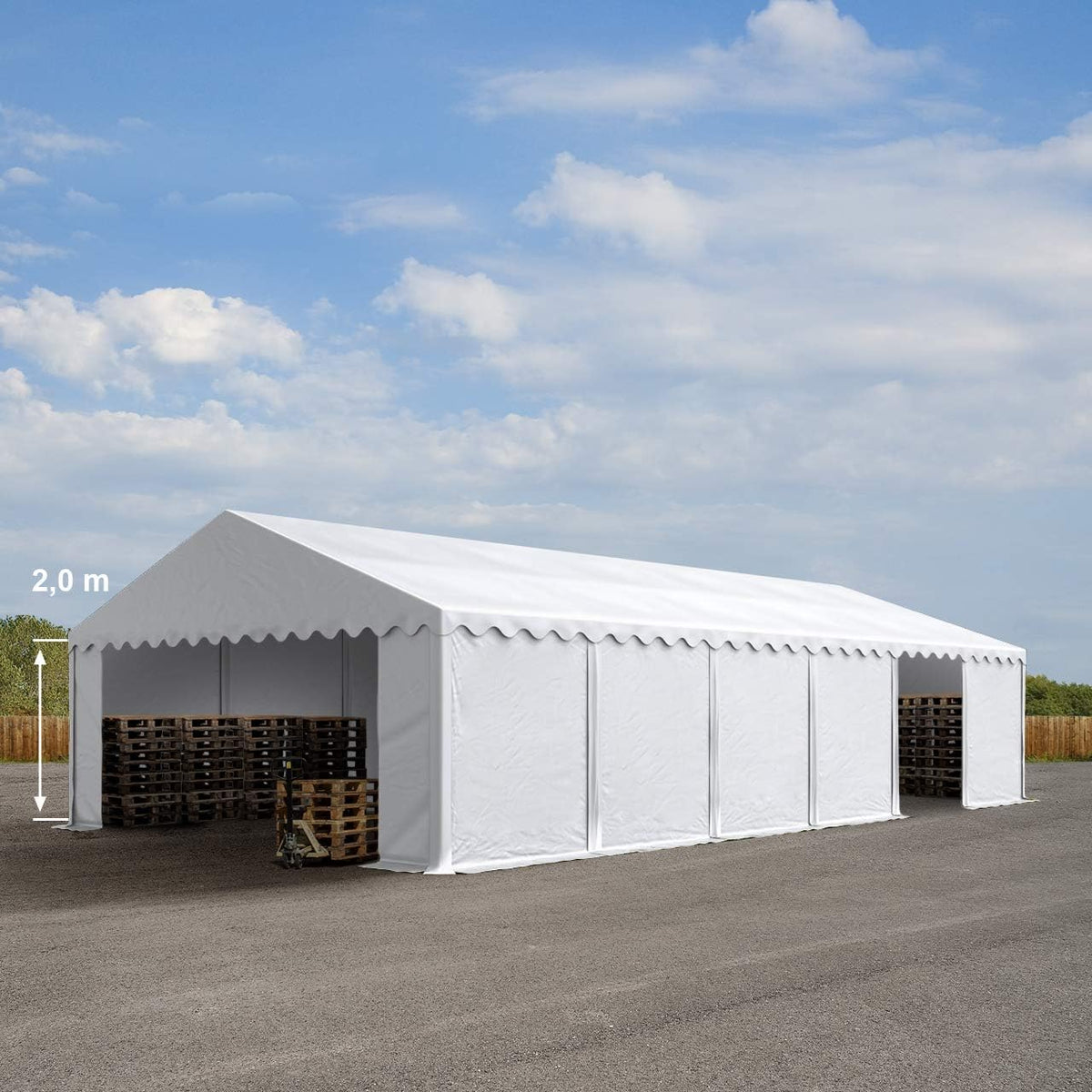 TOOLPORT Storage Tent 6x12 m waterproof PVC tarpaulin 700 N White