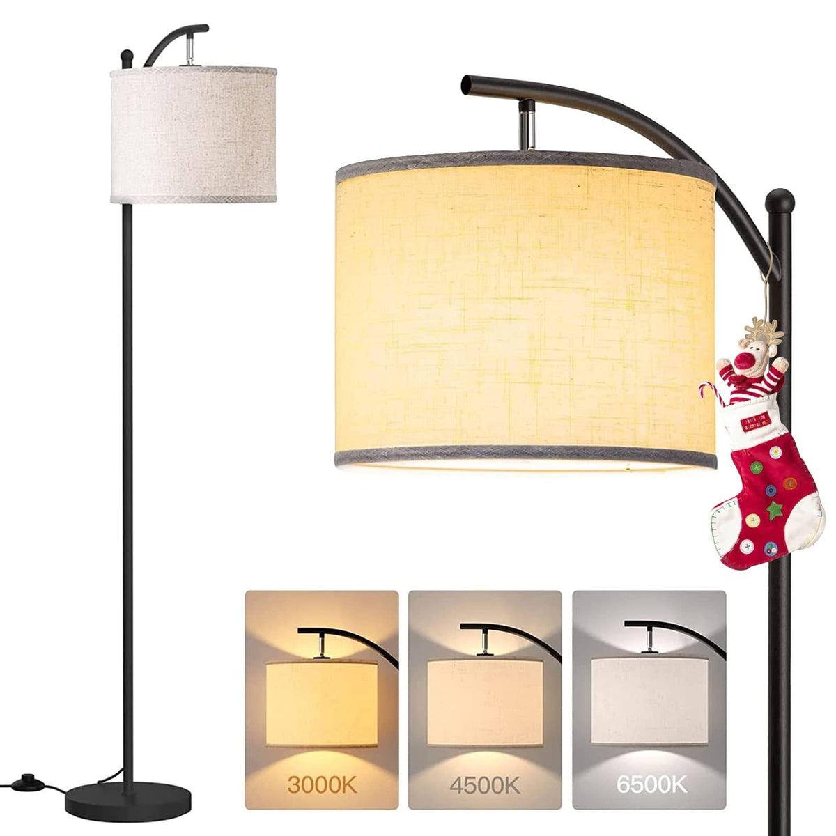 addlon Floor Lamp for Living Room with 3 Color Temperatures, Standing Lamp with Linen Lampshade for - Product image 1