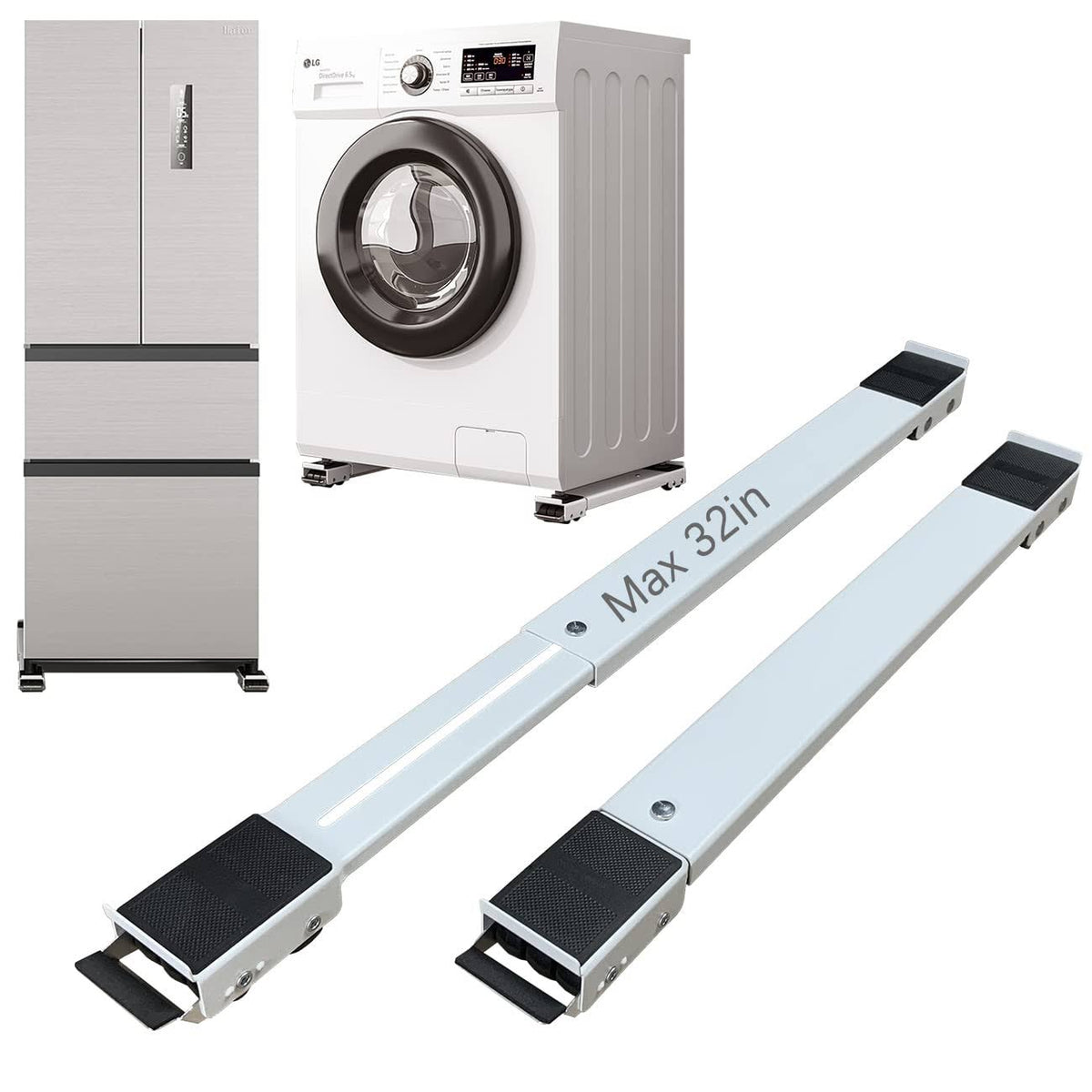 Appliance Rollers Heavy Duty, Max 32in, Second Generation Extendable Appliance Rollers Mobile Washing - Product image 1