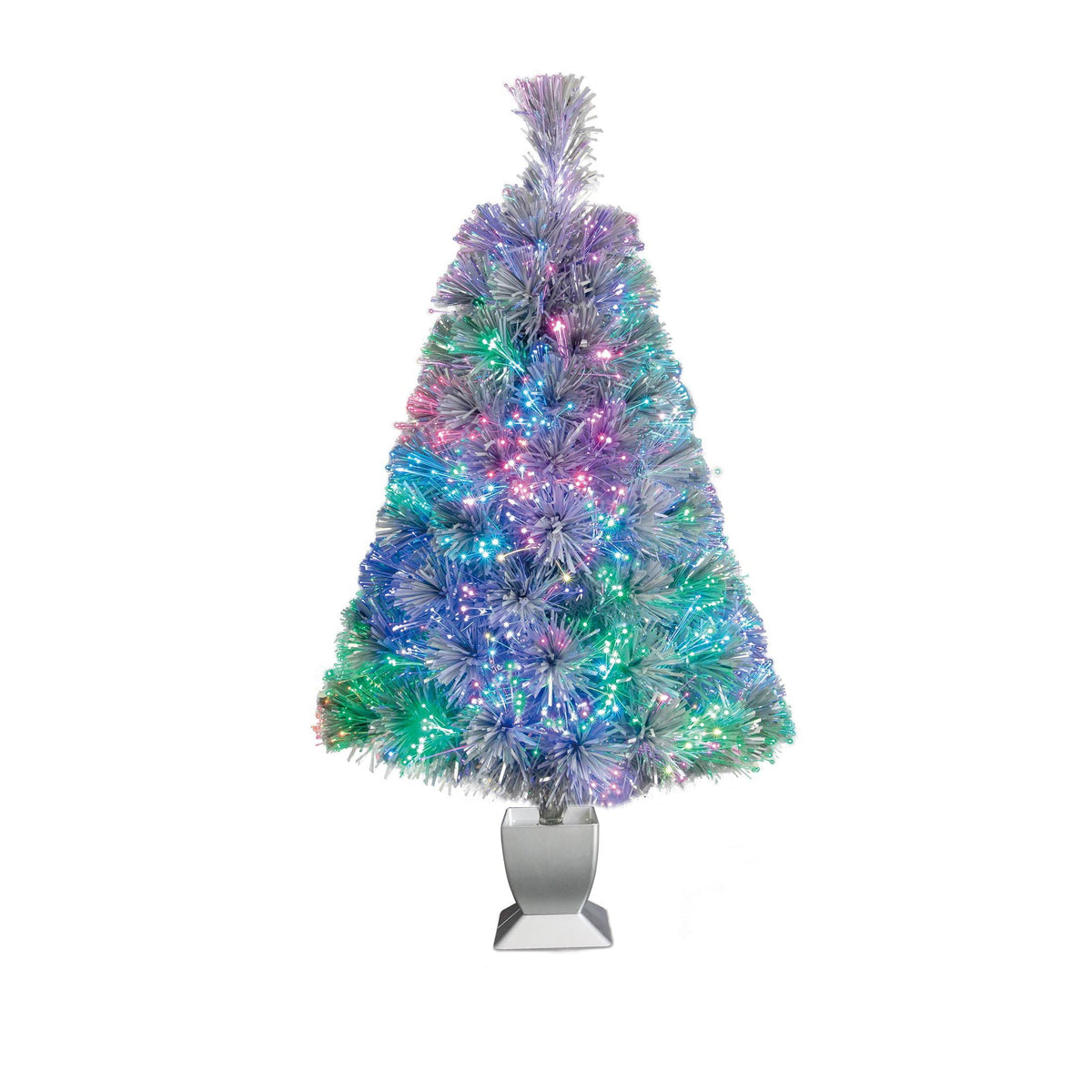 Holiday Time Prelit LED Fiber Optic Spruce Artificial Christmas Tree Silver Grey - Product image 1