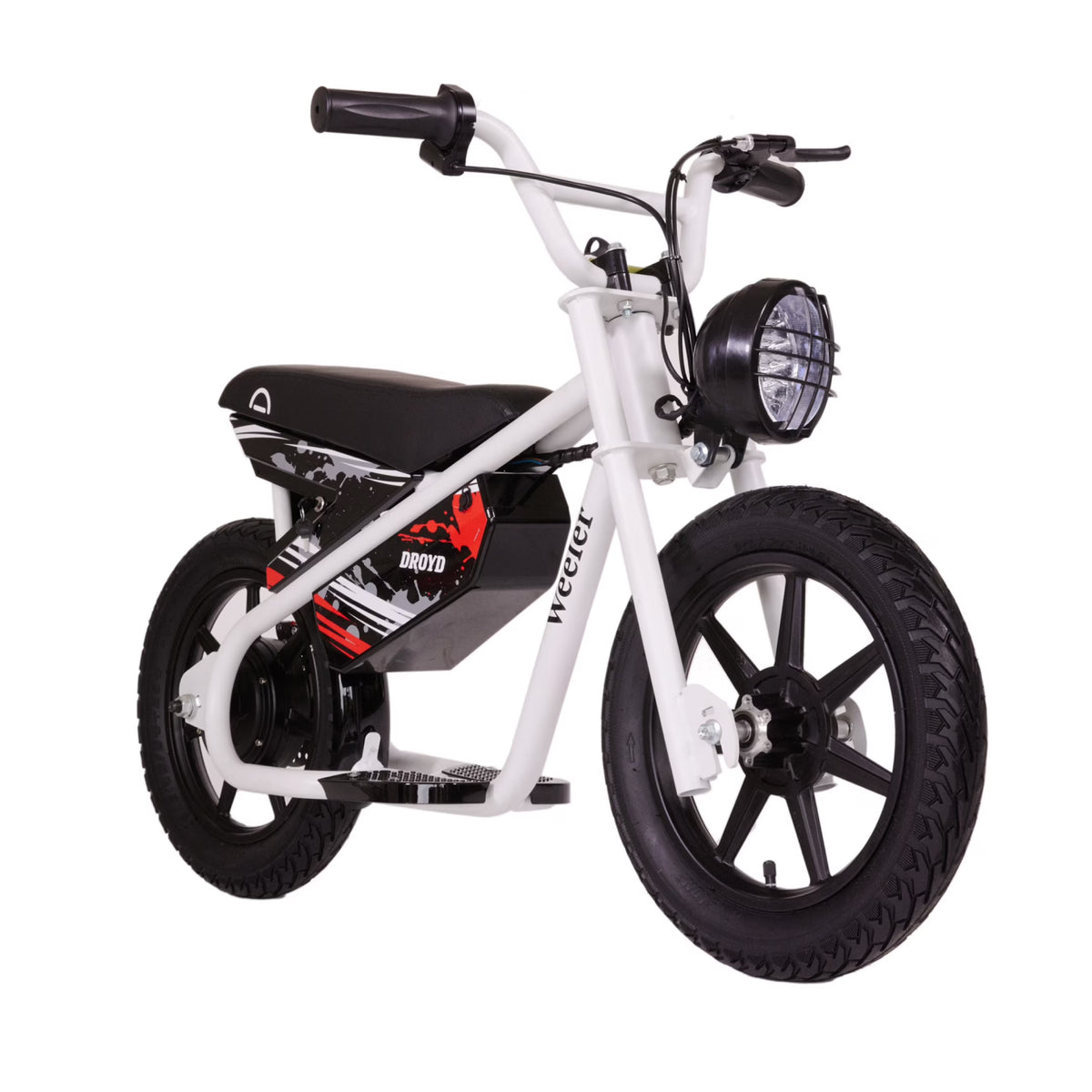 Droyd Weeler Electric Mini Bike - 24V 8ah Battery, 6 - 10 MPH, up to 8 Miles, LED Lights, Kids Ages 6+ - Product image 1