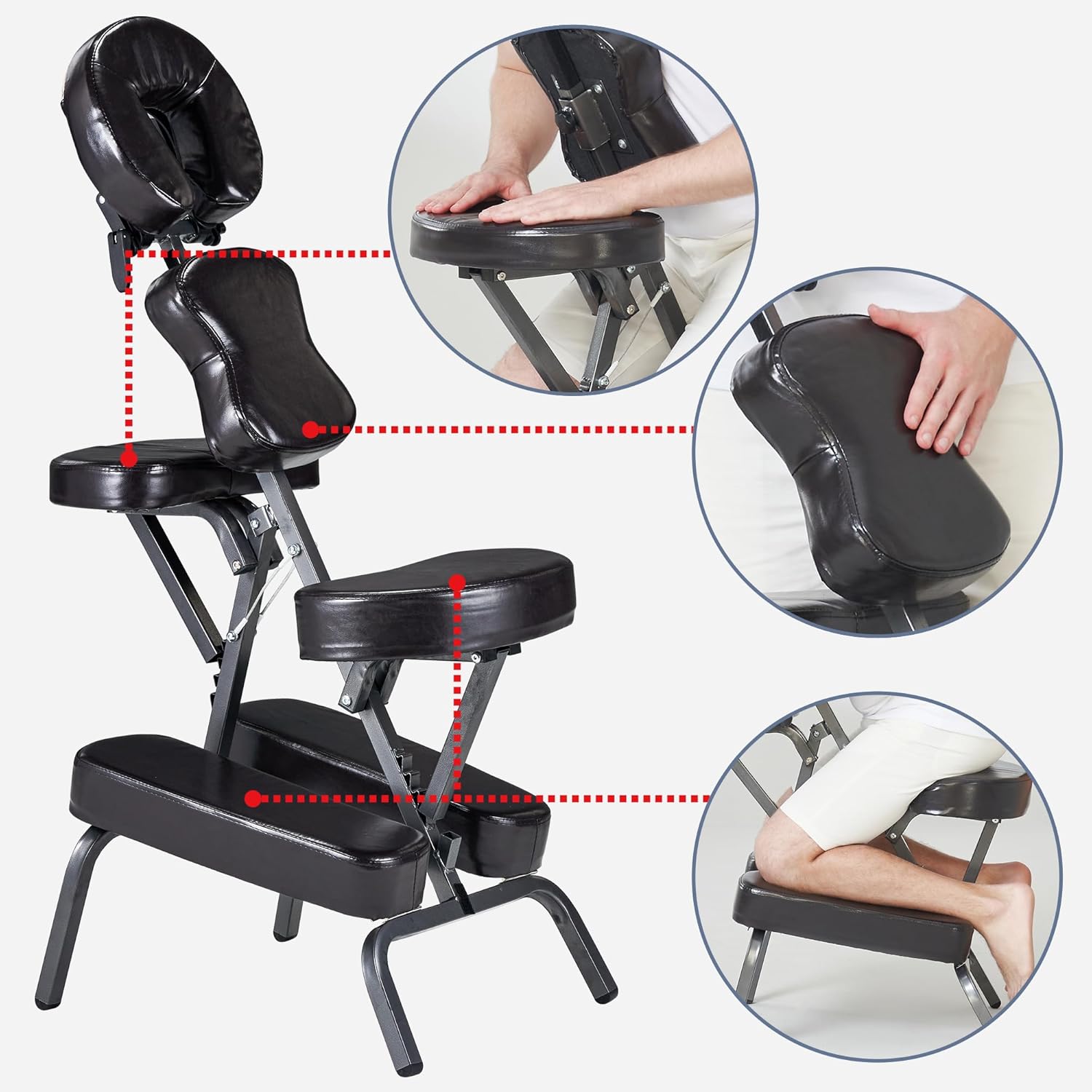 Master Massage Bedford Portable Lightweight Massage Chair with Comfortable Carry Bag, Easy to Fold, Brown