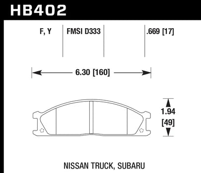 Hawk Performance HB402 Series Brake Pad