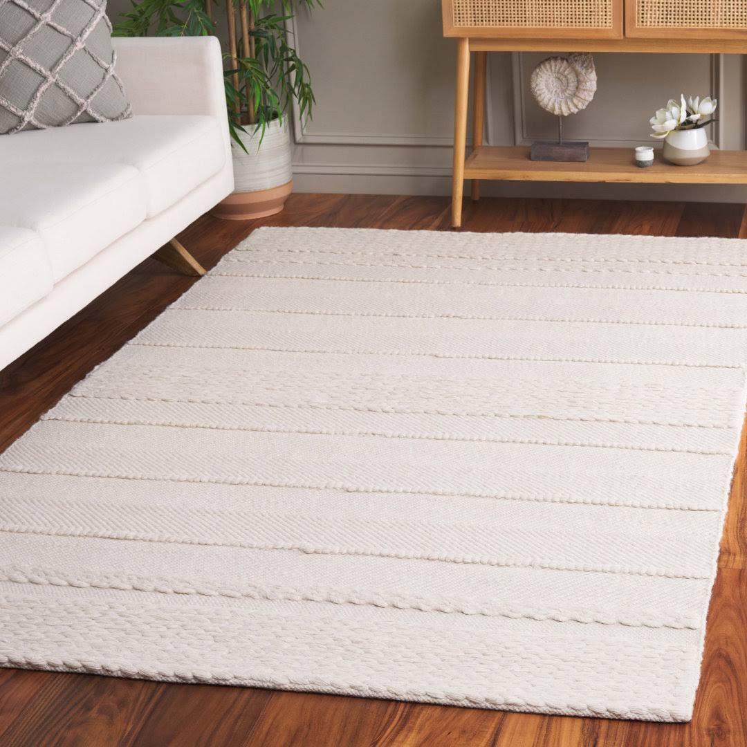 Brookneal Striped Hand-Woven Flatweave Wool/Cotton Natural Area Rug Beachcrest Home Rug Size - Product image 1