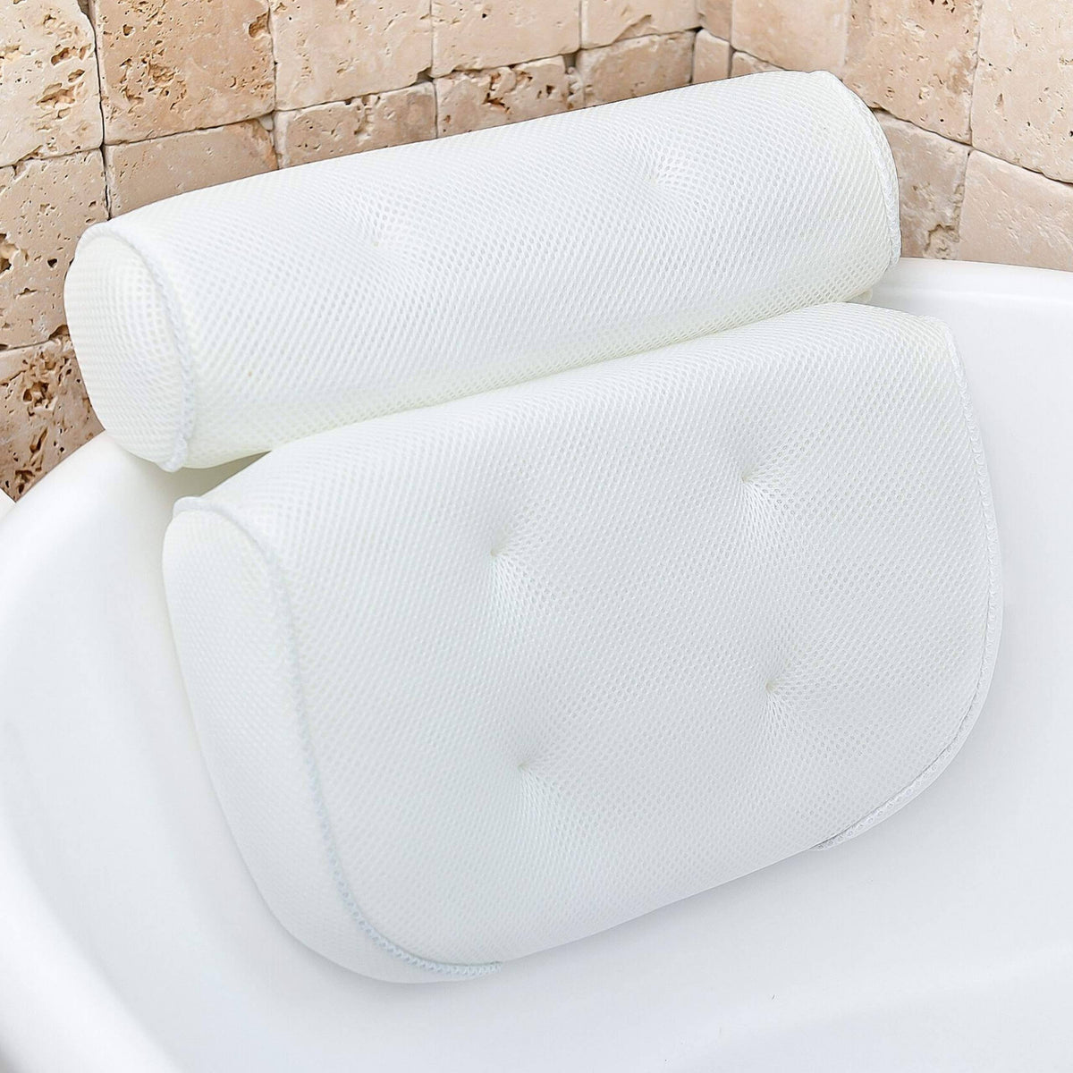 Monsuri Bathtub Pillow for Neck and Shoulder: Spa Bathroom Accessories Bath Pillow for Bathtub with 6 - Product image 1