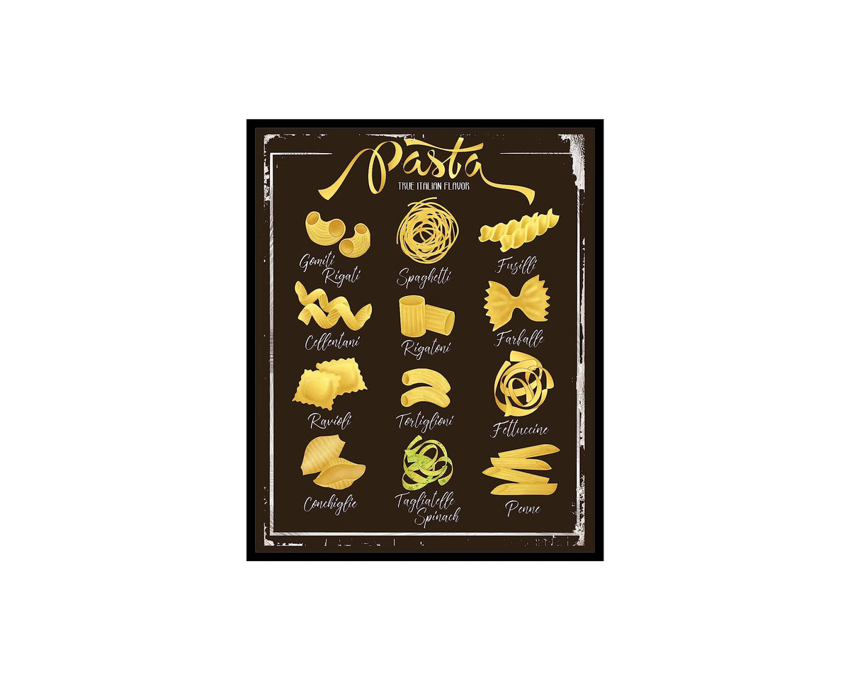 Poster Master Vintage Pasta Poster - Retro Pasta Guide Print - True Italian Flavor Art - Gift for Men - Product image 1