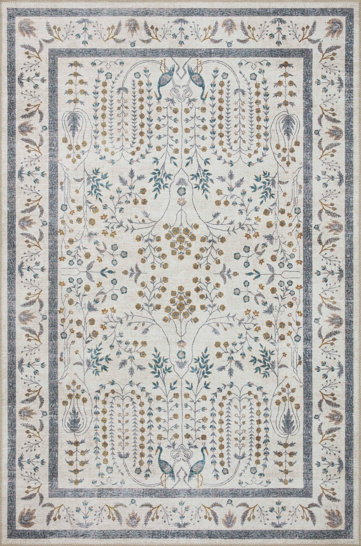 Rifle Paper Co. x Loloi 2'6" x 7'6" Cream Maison Wisteria (MAO-05) Runner Area Rug - Product image 1