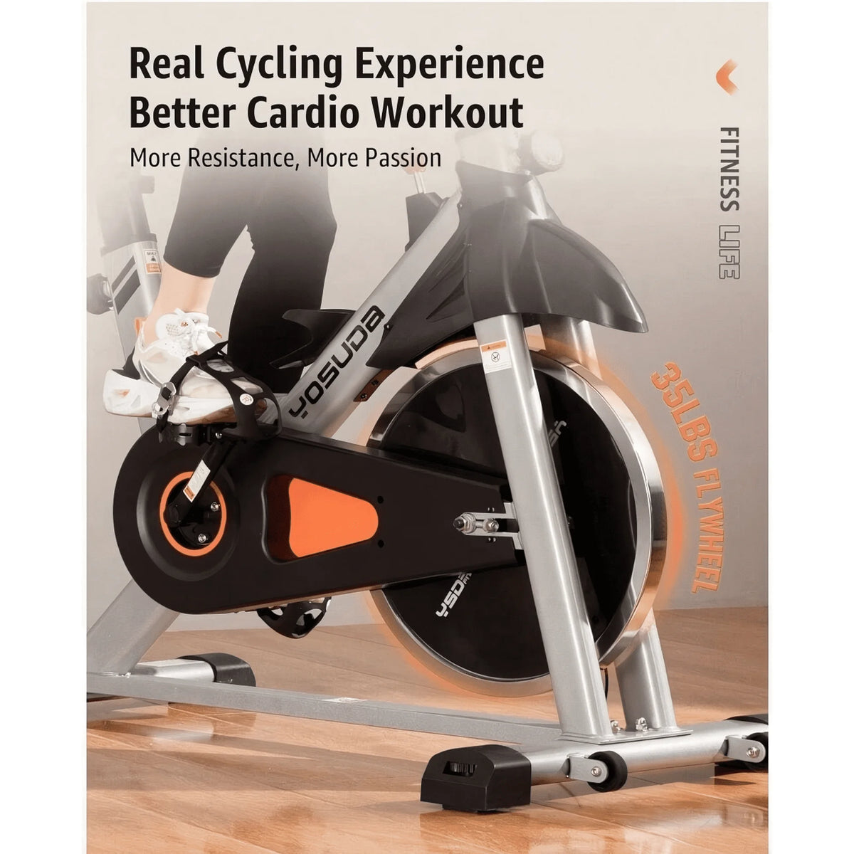 YOSUDA Indoor Cycling Bike, 330 lb Capacity, Comfort Seat, LCD Monitor - Product image 12