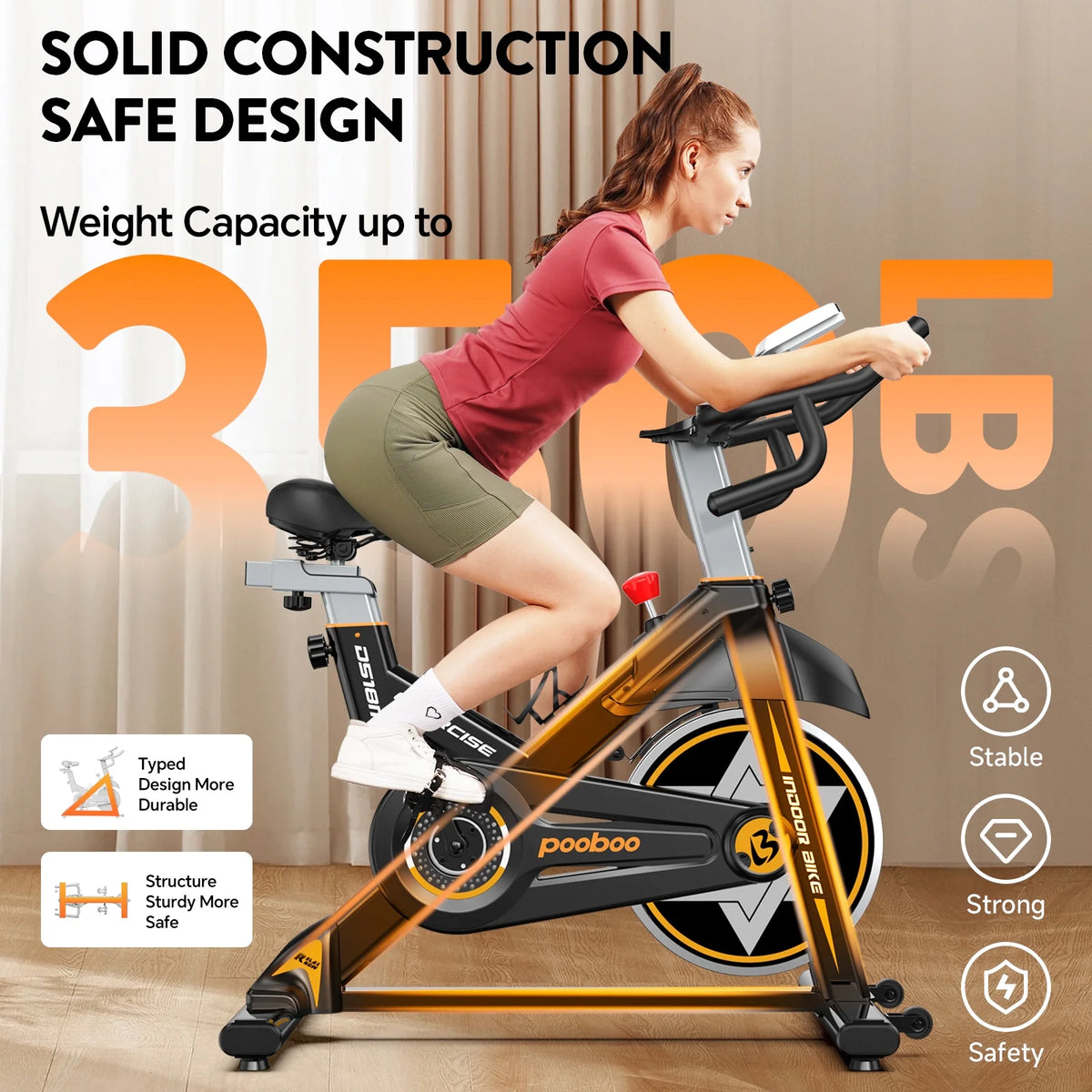 LNOW Commercial Built - in Bluetooth Fan Exercise Bike, Adjustable Air Resistance with Dual - Product image 14