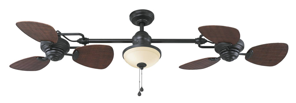 Harbor Breeze Twin Breeze II 74-in Oil-Rubbed Bronze Outdoor Downrod Ceiling Fan