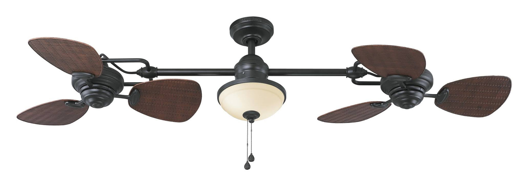 Harbor Breeze Twin Breeze II 74-in Oil-Rubbed Bronze Outdoor Downrod Ceiling Fan