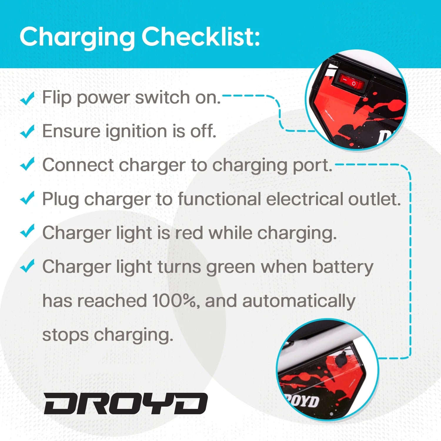 Droyd Weeler Electric Mini Bike - 24V 8ah Battery, 6 - 10 MPH, up to 8 Miles, LED Lights, Kids Ages 6+ - Product image 7