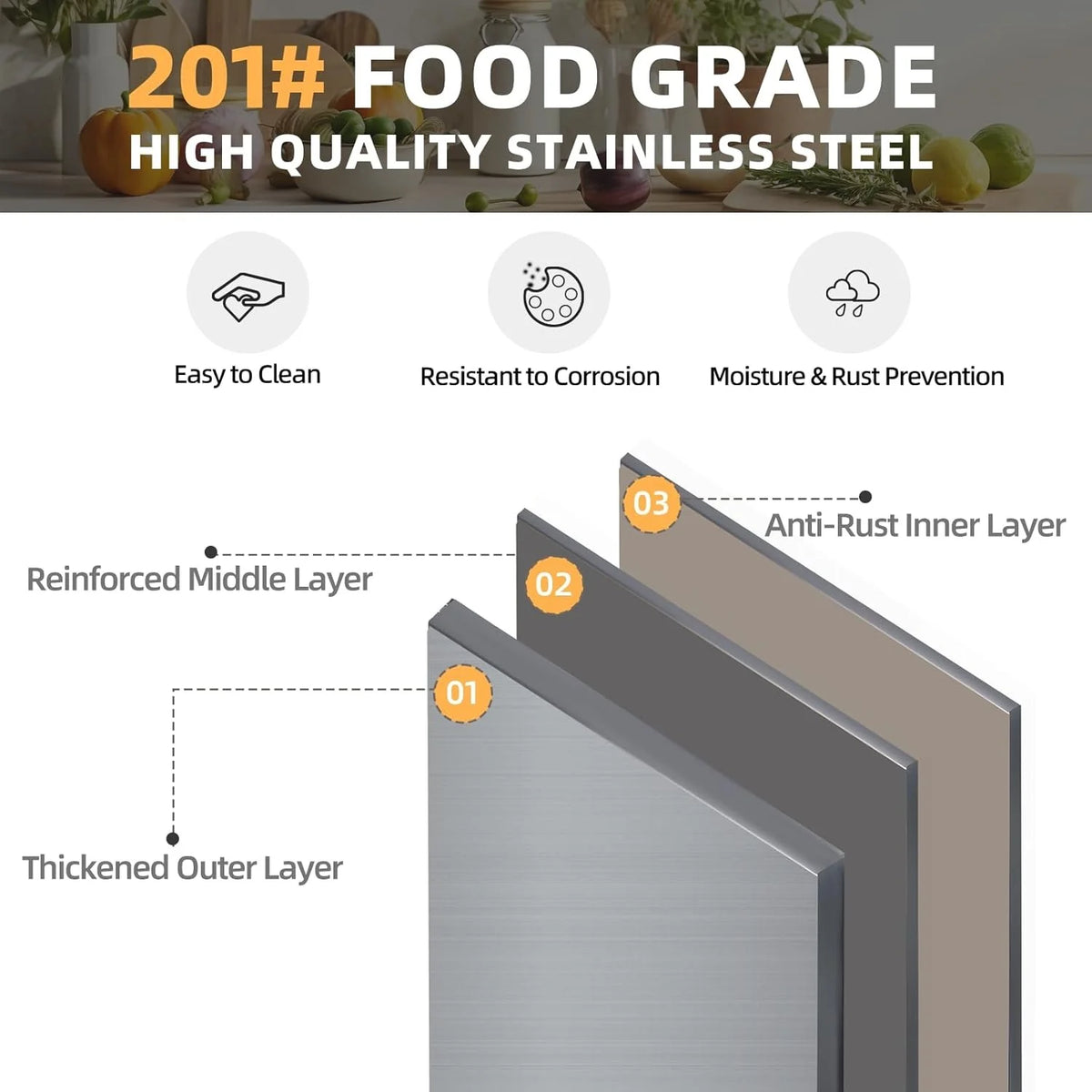 AECOJOY Stainless Steel Table 36"x30" with Backsplash and Knife Blocks Prep Tables for Commercial Kitchen