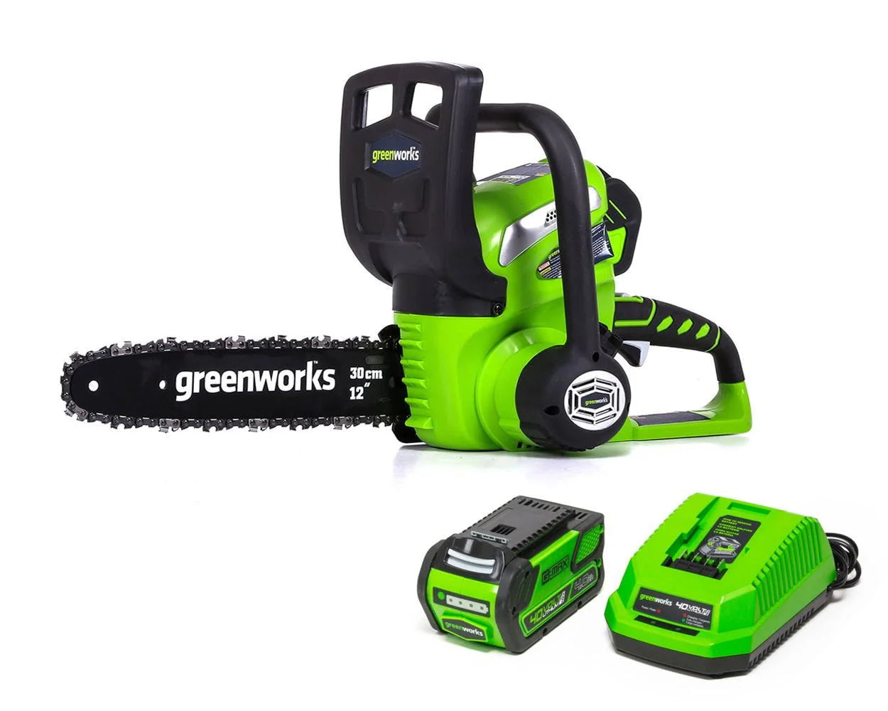 Greenworks 40V 12" Cordless Chainsaw with 2.0 Ah Battery & Charger, 20262 - Product image 1