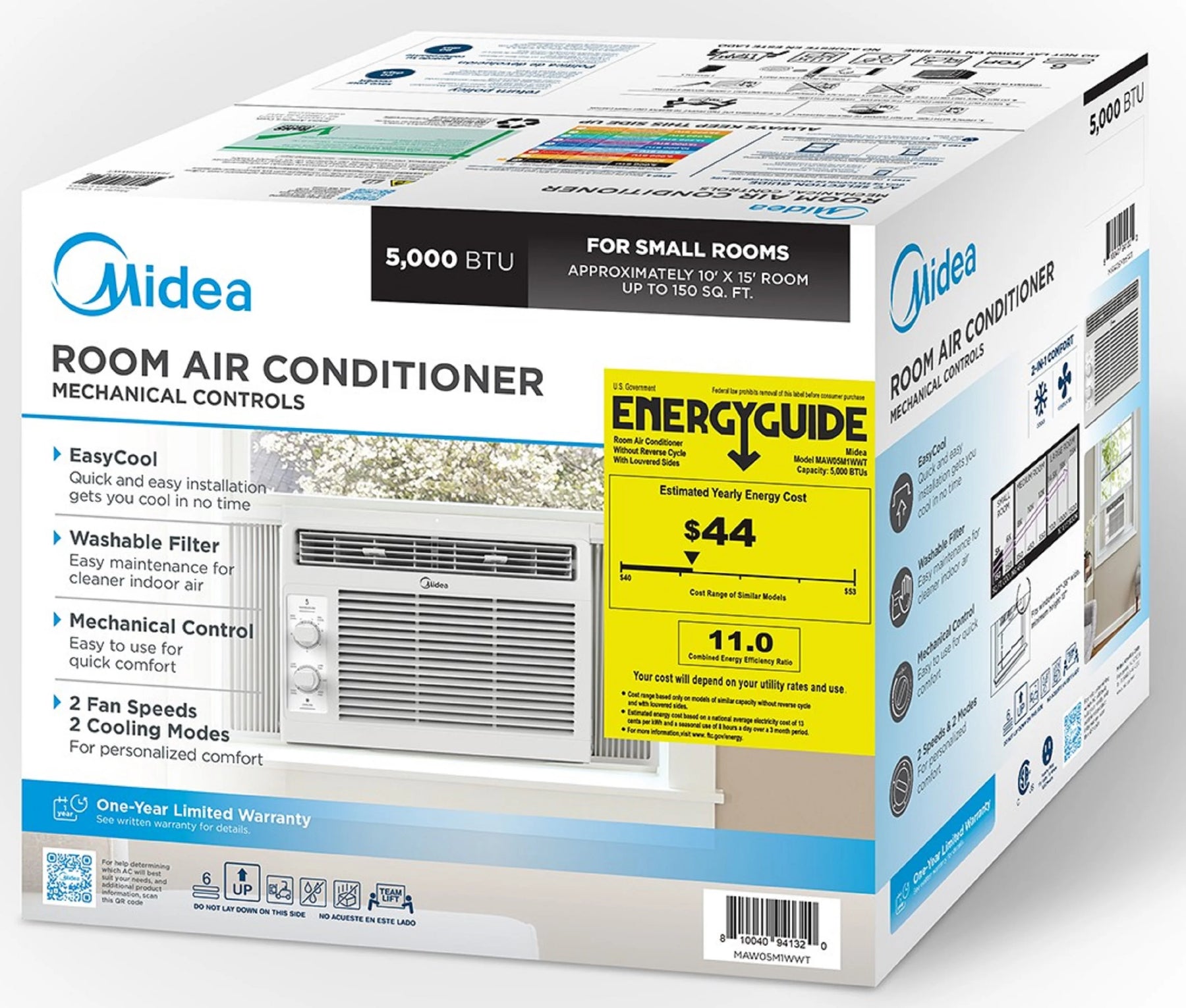 Midea 5, 000 BTU 150 Sq Ft Mechanical Window Air Conditioner, White, MAW05M1WWT, New - Product image 13