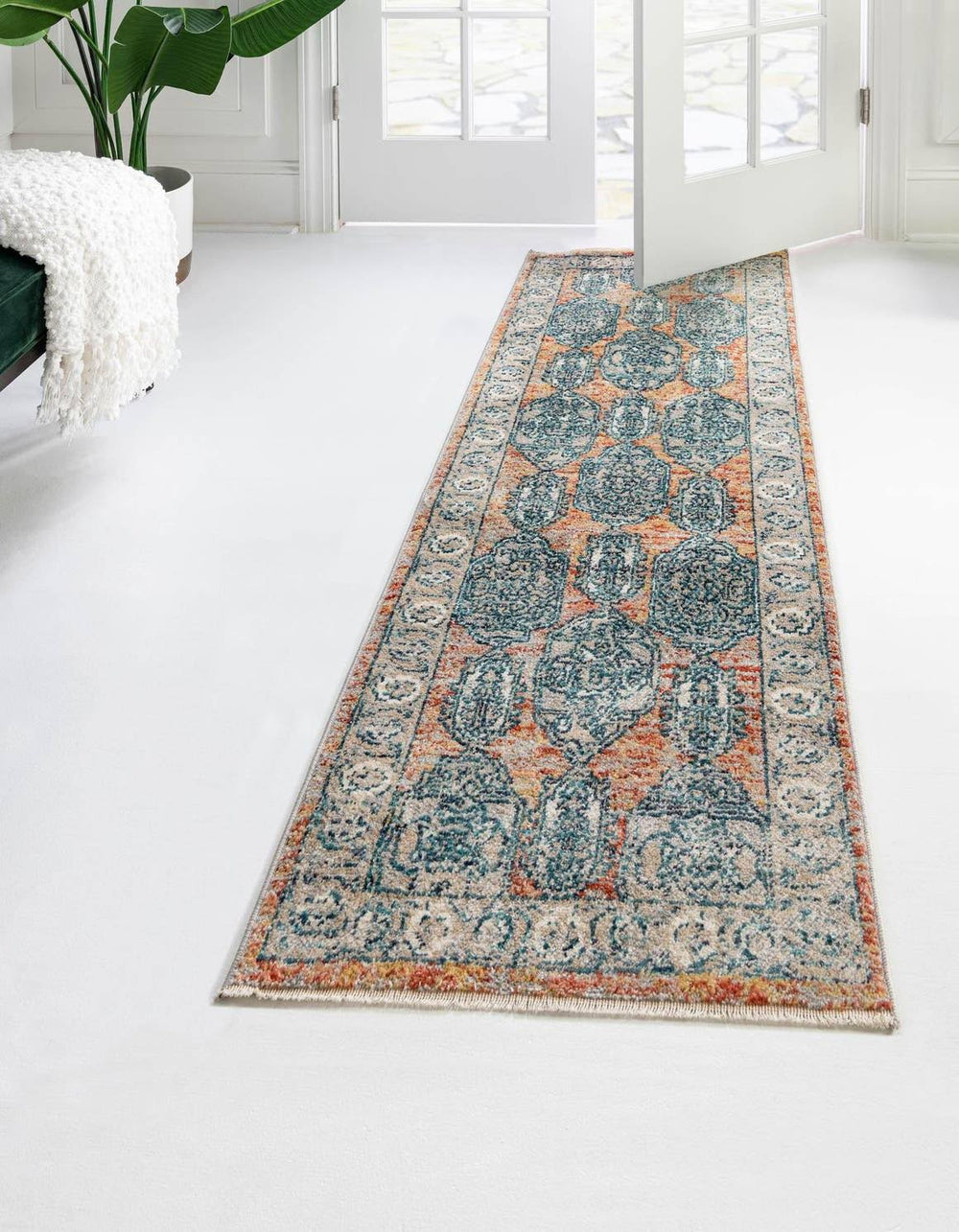 Unique Loom Lola 16 ft Runner Brick Red Area Rug