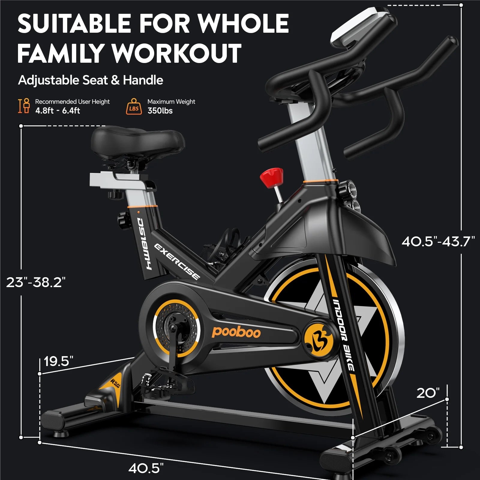 LNOW Commercial Built - in Bluetooth Fan Exercise Bike, Adjustable Air Resistance with Dual - Product image 21