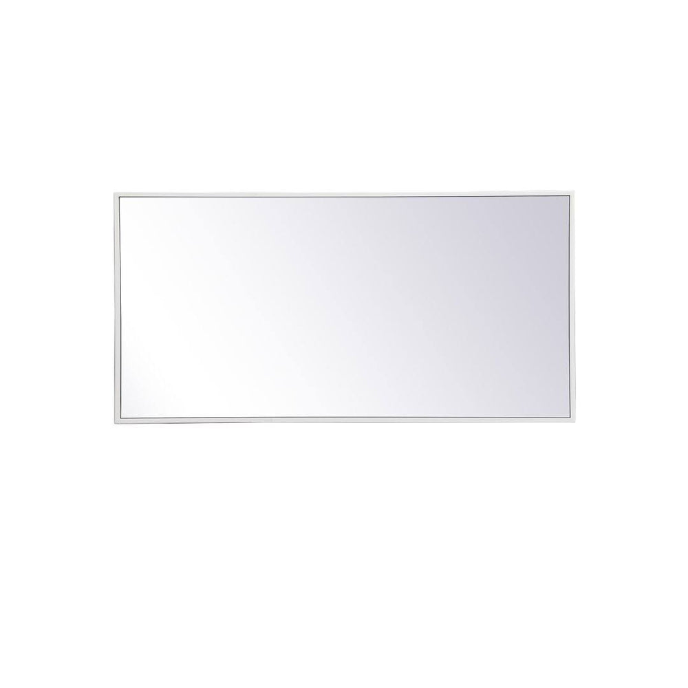 Sabine Metal Rectangle Wall Mirror Finish: White, Size: 36" x 18"