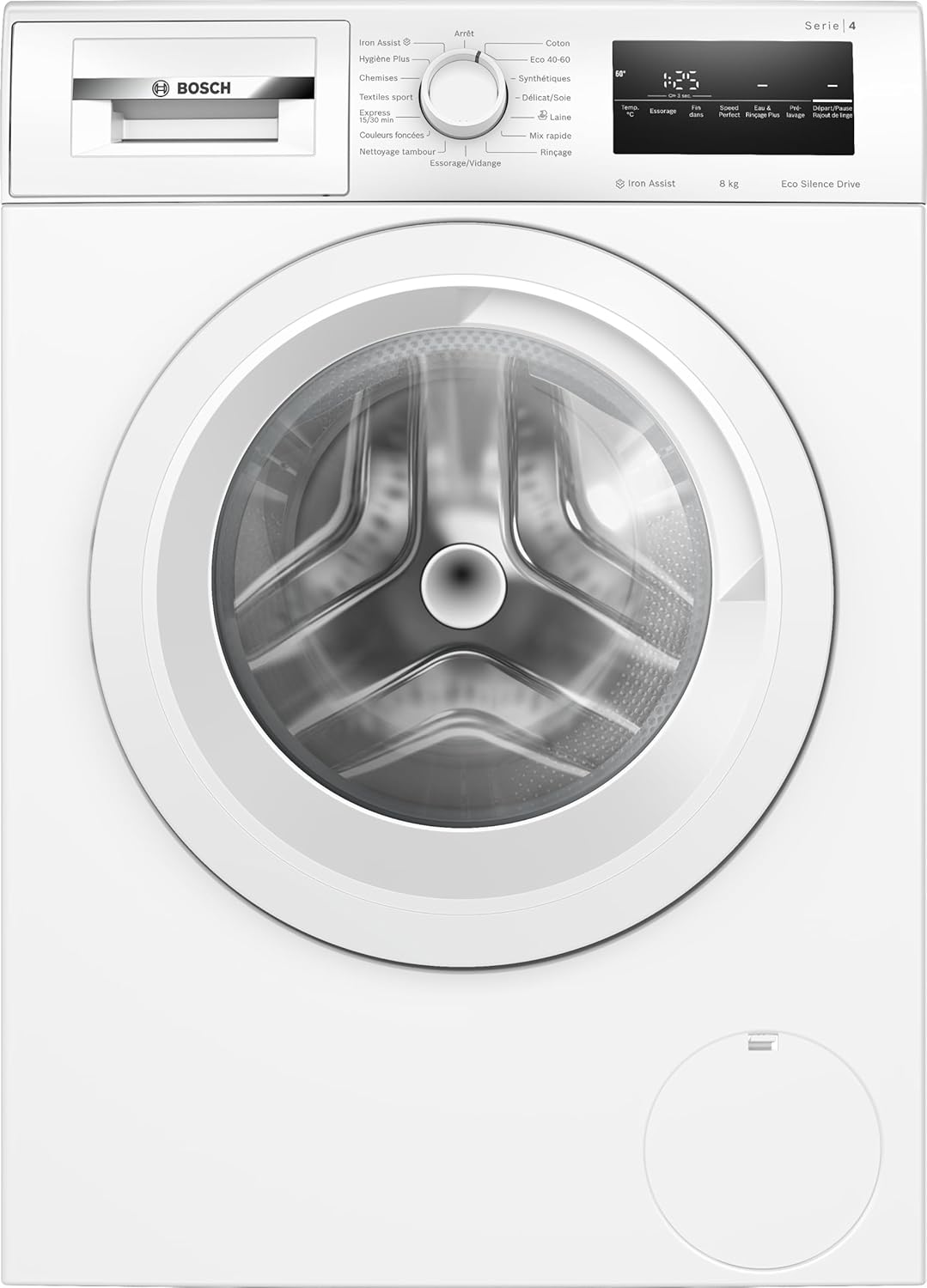 WAN24228FR, Series 4, Porthole washing machine, 8 kg, 1200 rpm, White -