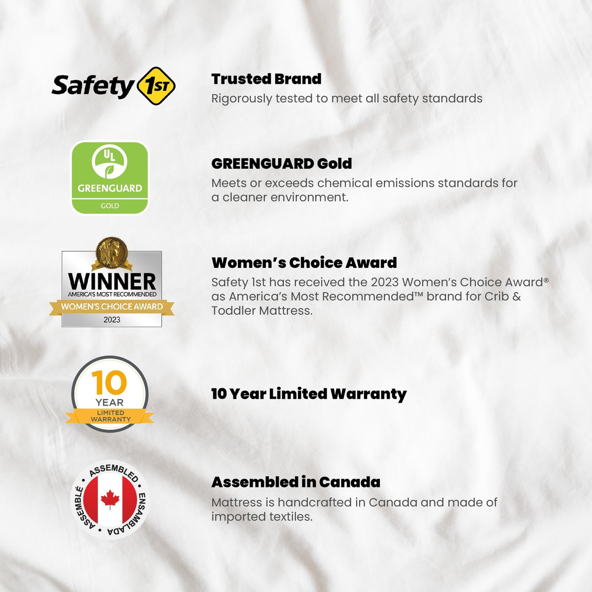 1st Sweet Dreams 5 Crib & Toddler Mattress with Waterproof Cover - Greenguard Gold Certified - Product image 5