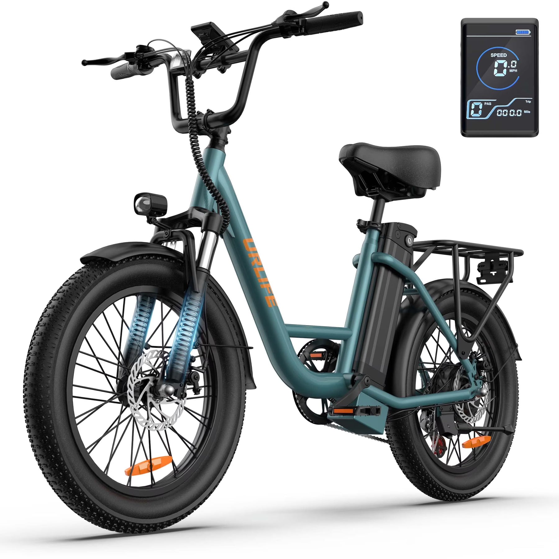 URLIFE 20" Electric Bike for Adults, 750W Peak Motor, 48V 13AH Remobavle Battery, 7 - Product image 1