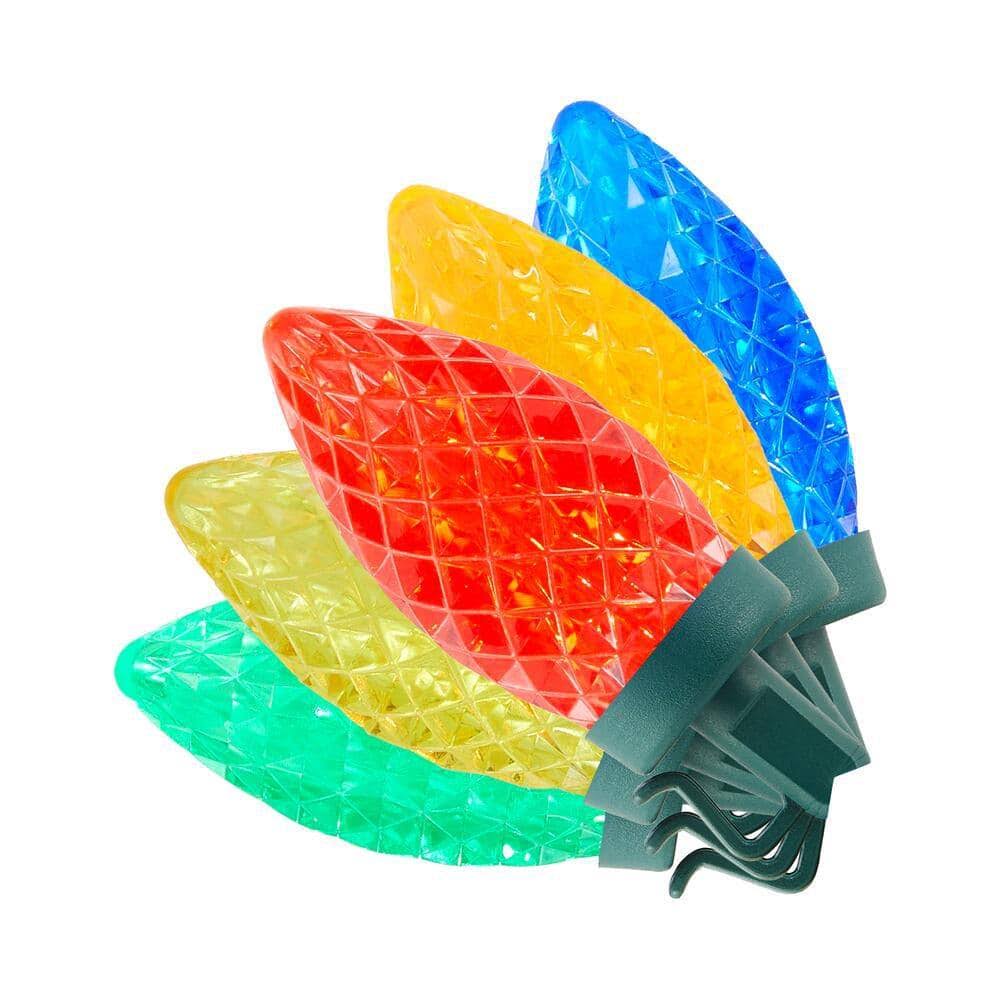 Home Accents 25 Multi Color C9 LED Lights Faceted New - Product image 1