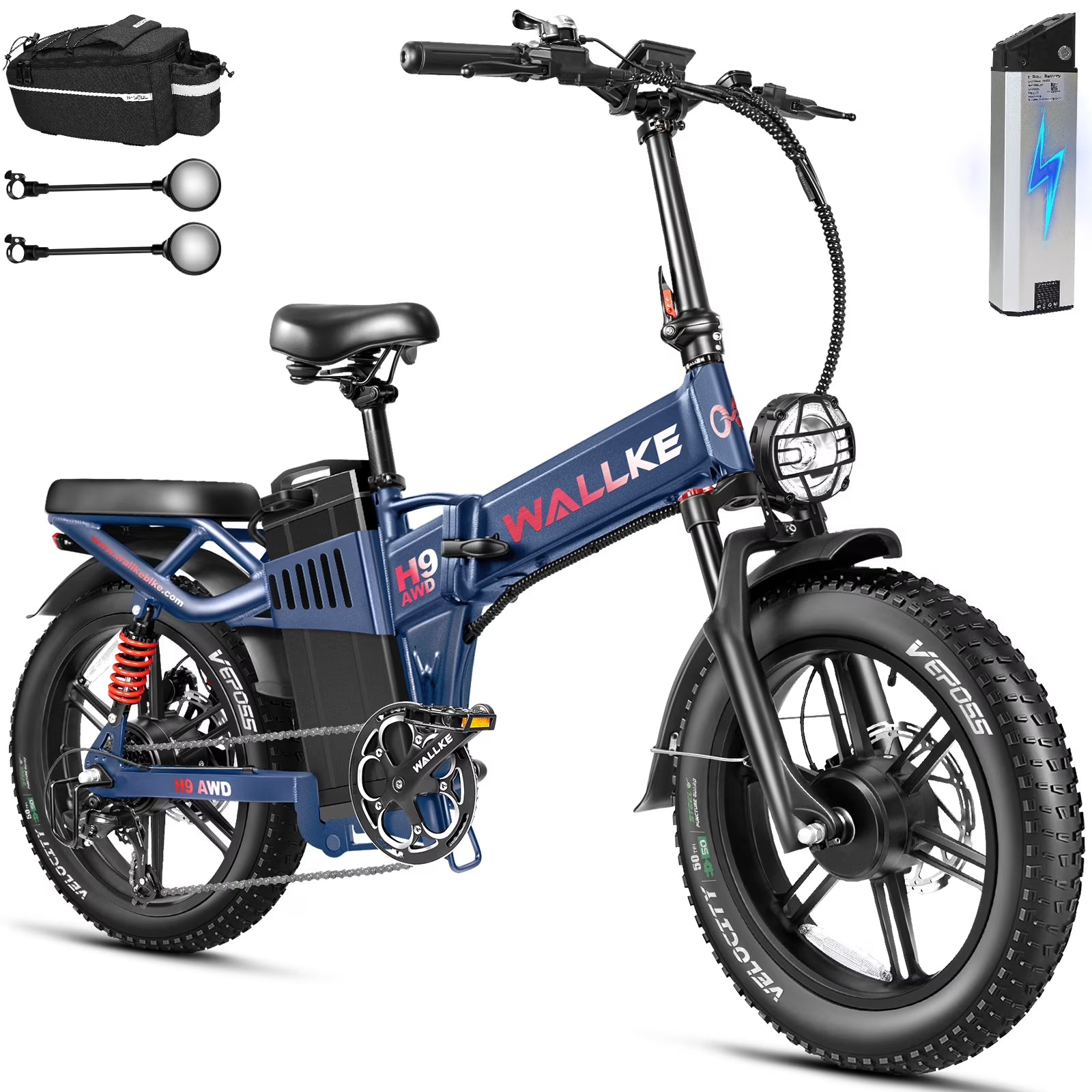 Wallke H9 AWD 3200W Dual Motor Electric Bike for Adult, 82ah 48V Dual Battery Long Range E - Bicycle, 31 - Product image 1