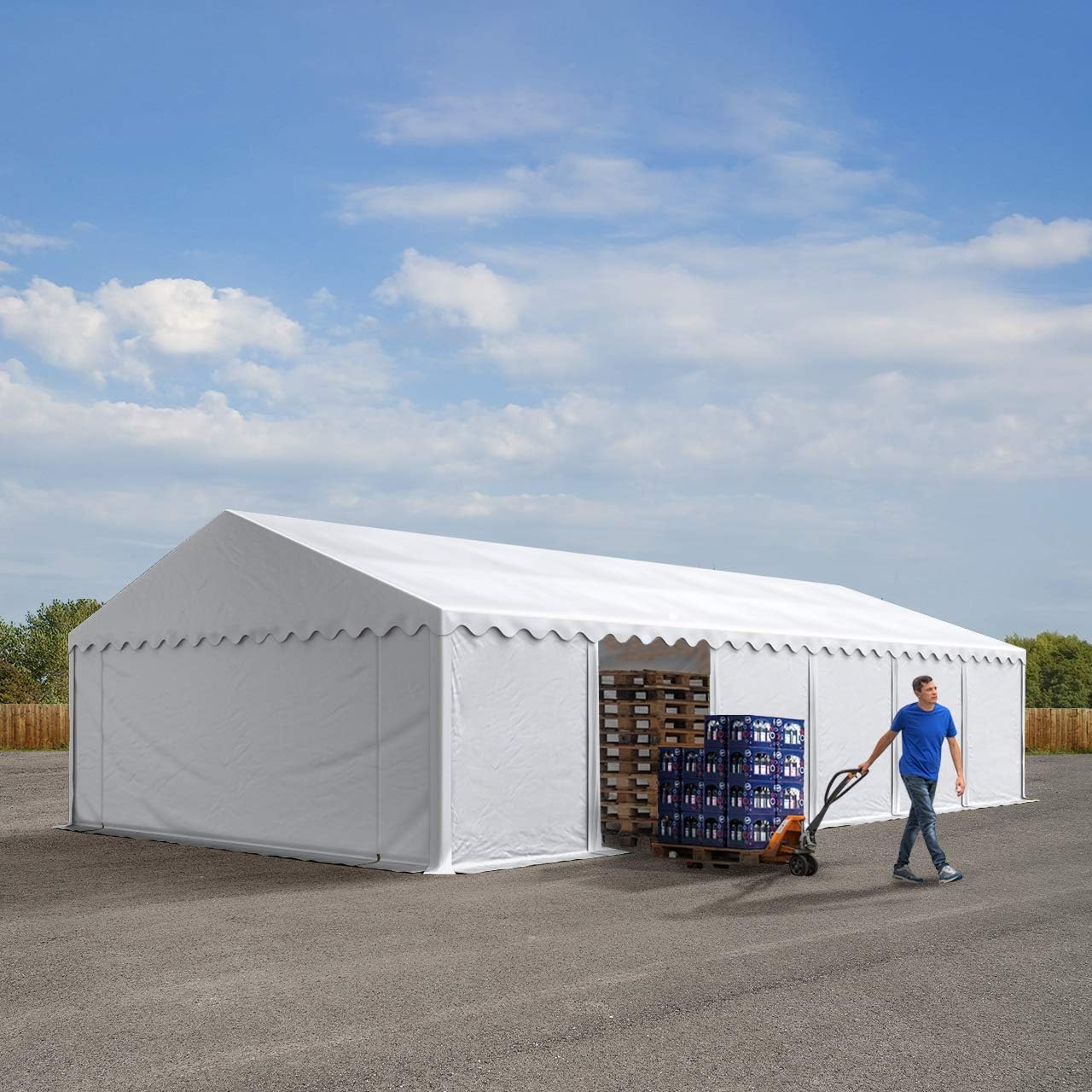 TOOLPORT Storage Tent 6x12 m waterproof PVC tarpaulin 700 N White