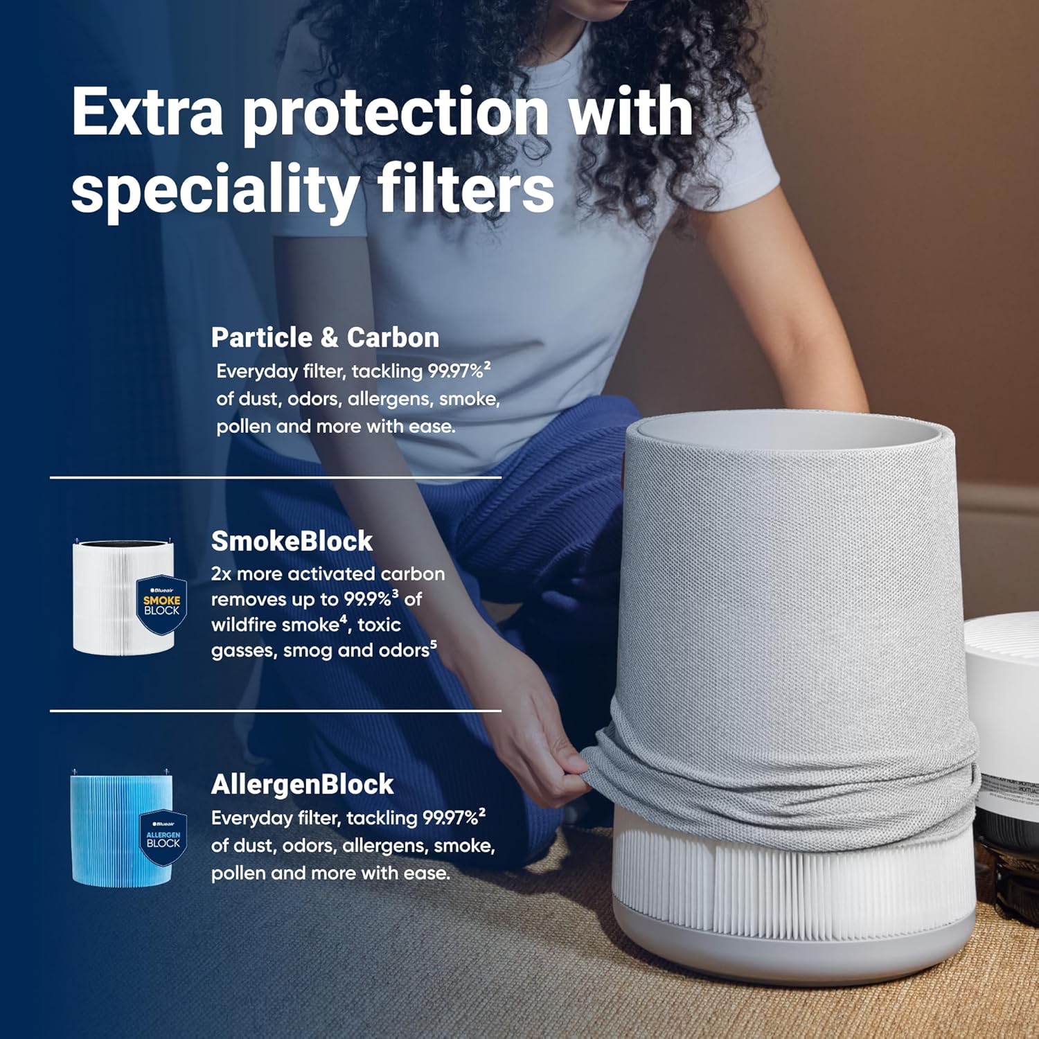 Blueair - Blue Pure 211i Max Air Purifier for Large Rooms up to 141 m² - Smart, Quiet, HEPASilent Technology, Removes Allergens, Pet Hair, Smoke