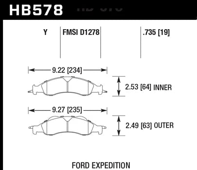 Hawk Performance HB578 Series Brake Pad