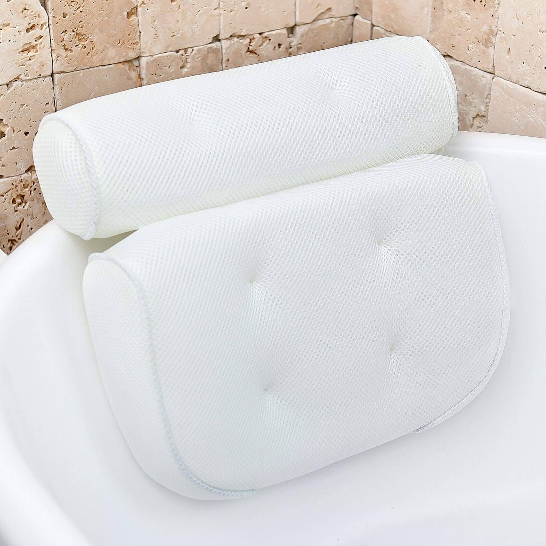 Monsuri Bathtub Pillow for Neck and Shoulder: Spa Bathroom Accessories Bath Pillow for Bathtub with 6 - Product image 1