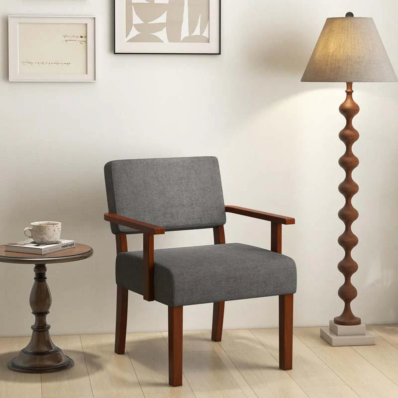 Modern Accent Chair Linen Armchair with Rubber Wood Frame, Mid Century Upholstered Reading Chair for - Product image 14