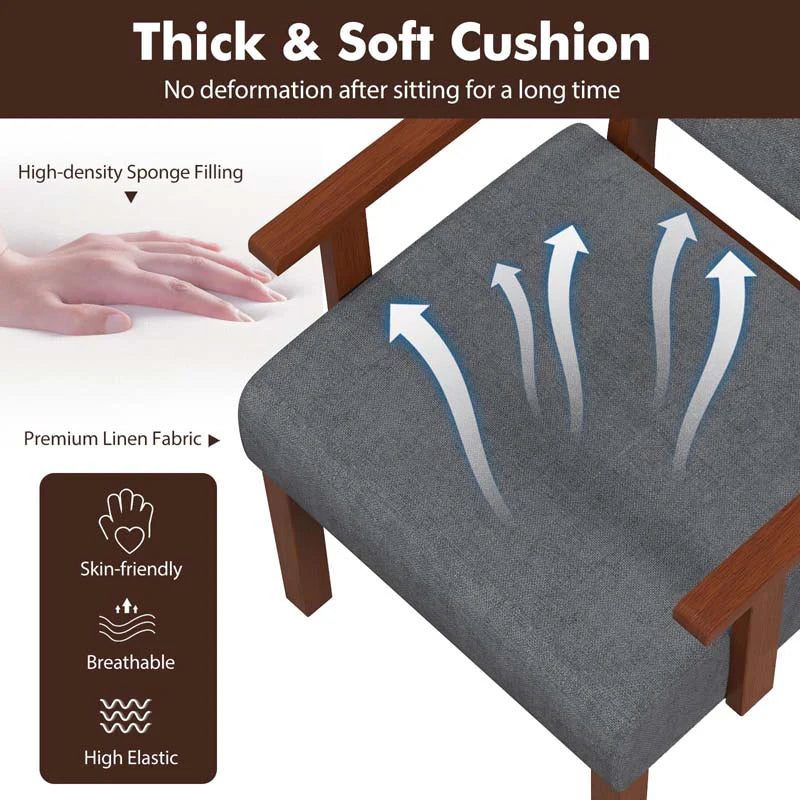 Modern Accent Chair Linen Armchair with Rubber Wood Frame, Mid Century Upholstered Reading Chair for - Product image 16