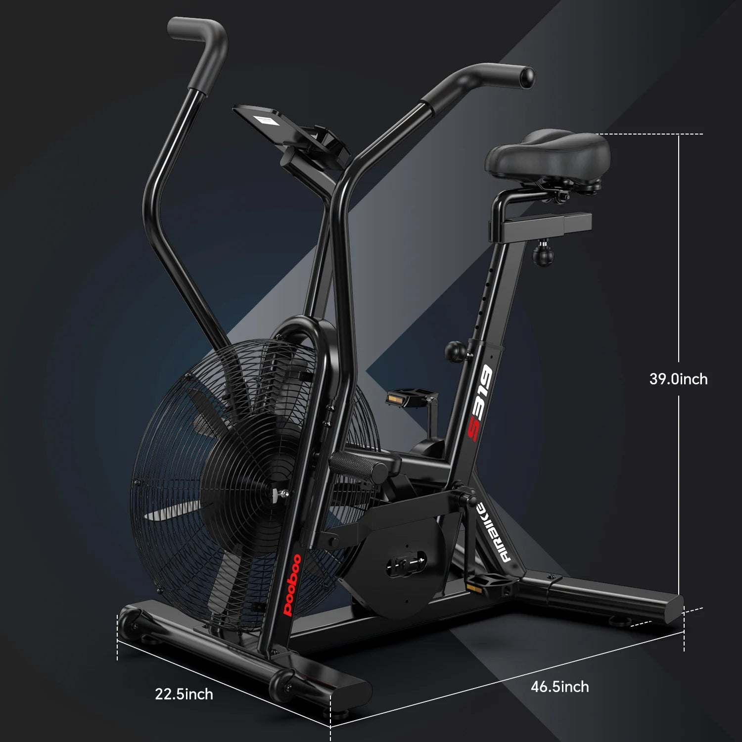 LNOW Commercial Built - in Bluetooth Fan Exercise Bike, Adjustable Air Resistance with Dual - Product image 9