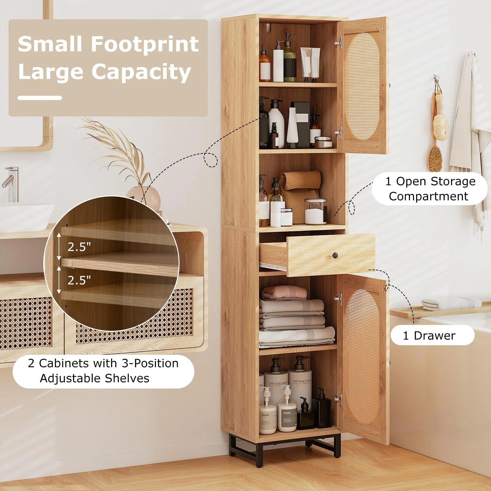 Tangkula Tall Bathroom Storage Cabinet - Product image 6