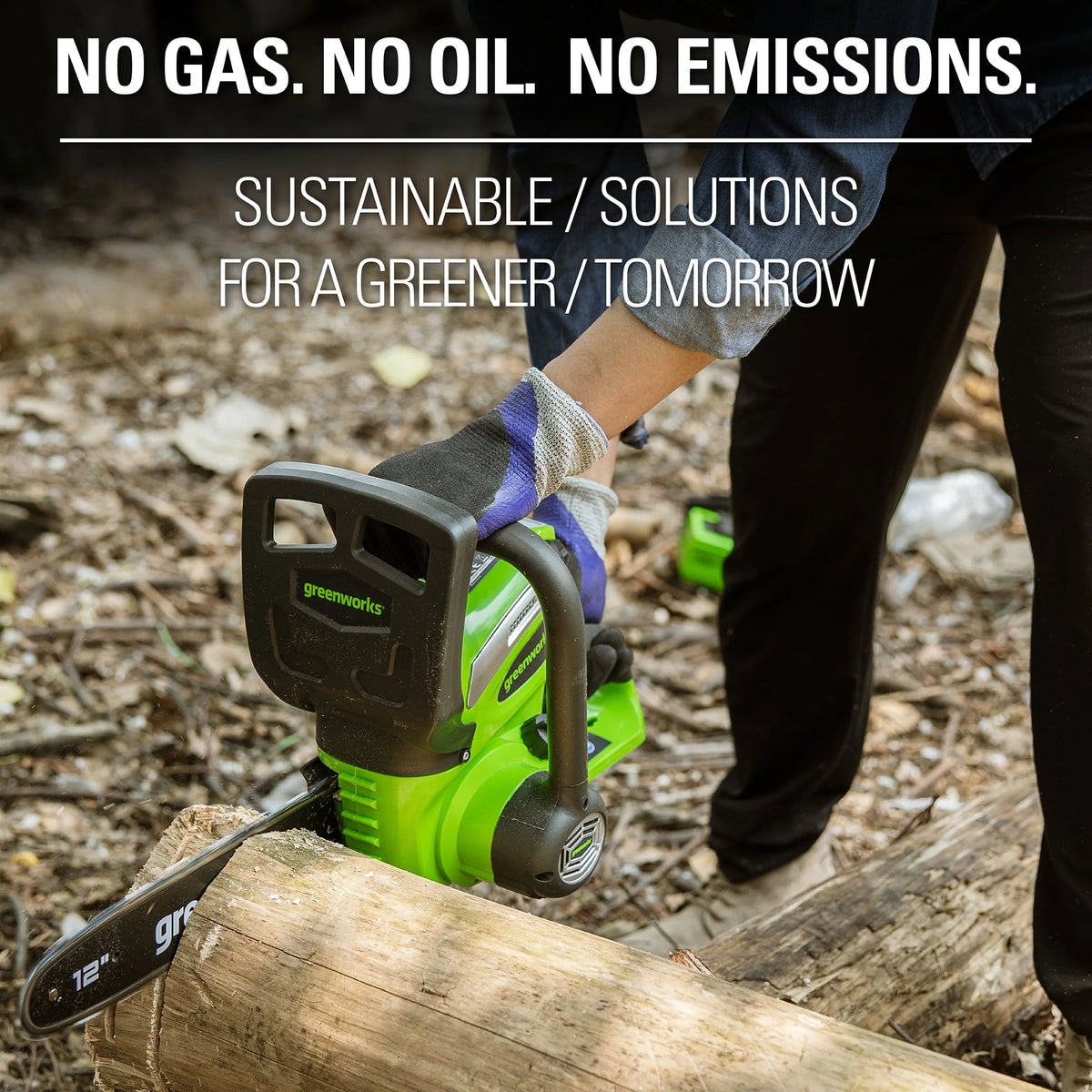 Greenworks 40V 12" Cordless Chainsaw with 2.0 Ah Battery & Charger, 20262 - Product image 4