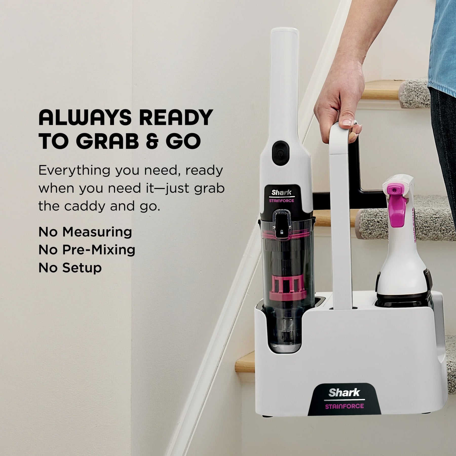 Shark Stainforce Cordless Portable Spot, Stain, & Odor Remover System for Carpets, Area Rugs, Upholstery - Product image 6